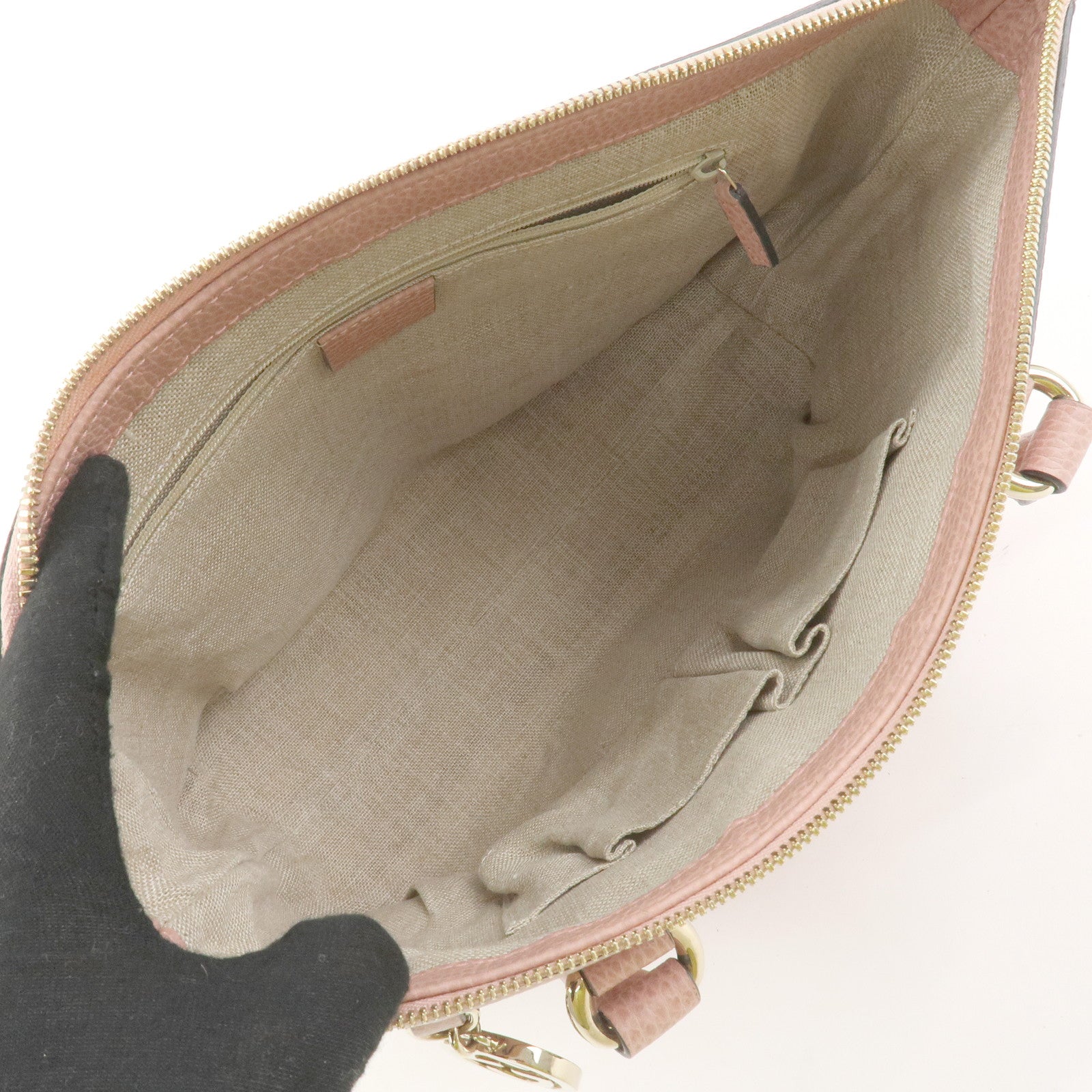 GUCCI Interlocking G Leather 2Way Hand Bag Shoulder Bag Pink 449659