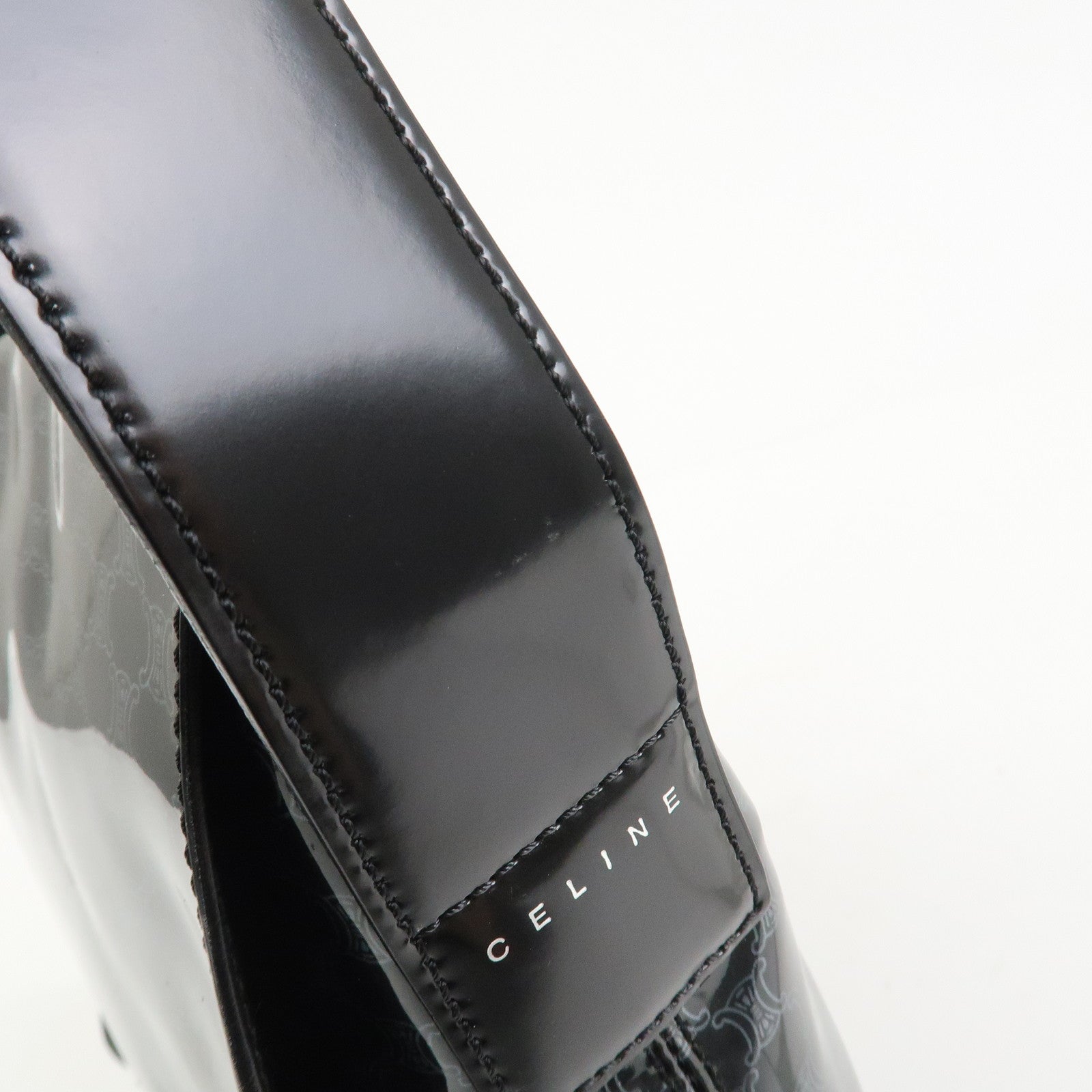 CELINE Macadam Vinyl Leather Shoulder Bag Crossbody Bag Black