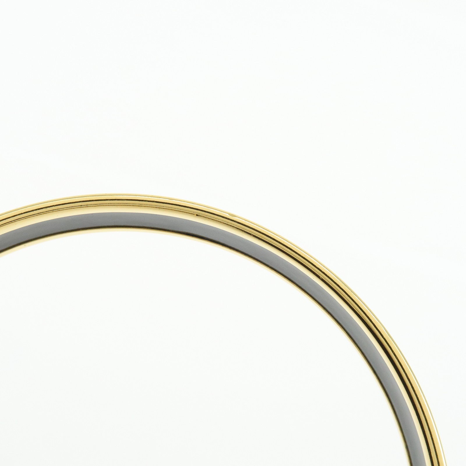 HERMES Email PM Bangle Gold Plated Bracelet Leopard Motif Orange