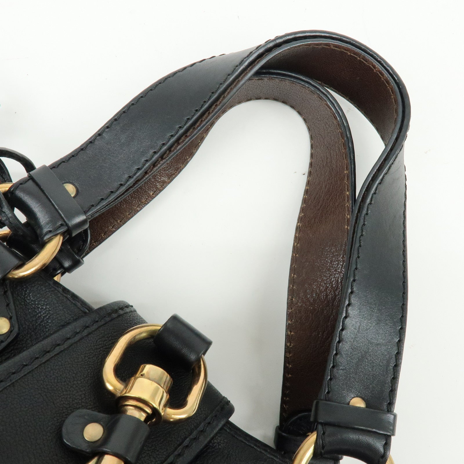 Chloe Kerala  Leather Tote Bag Hand Bag Horseshoe Charm Black