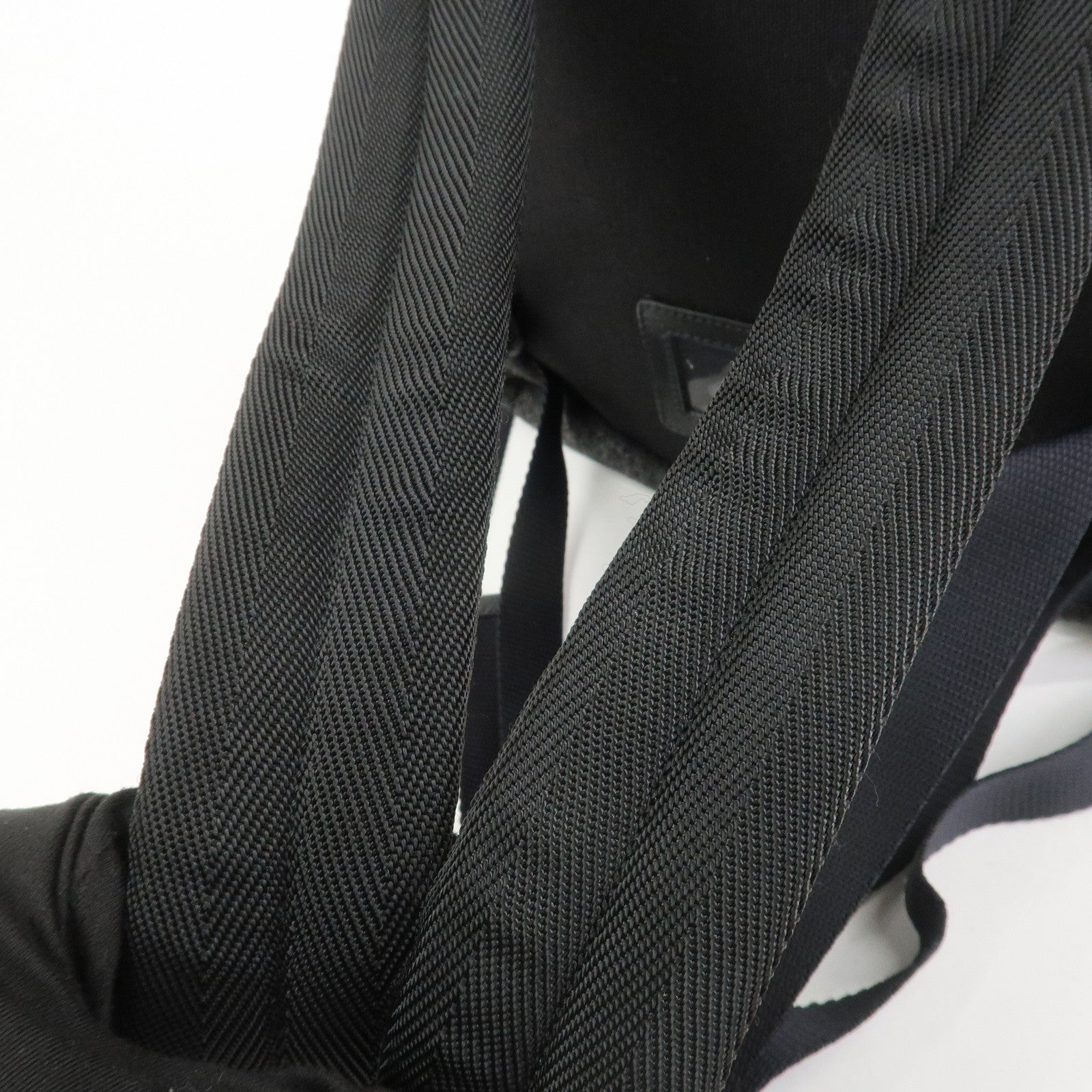 PRADA Triangle Logo Wool Canvas Backpack Rucksack Gray V203R