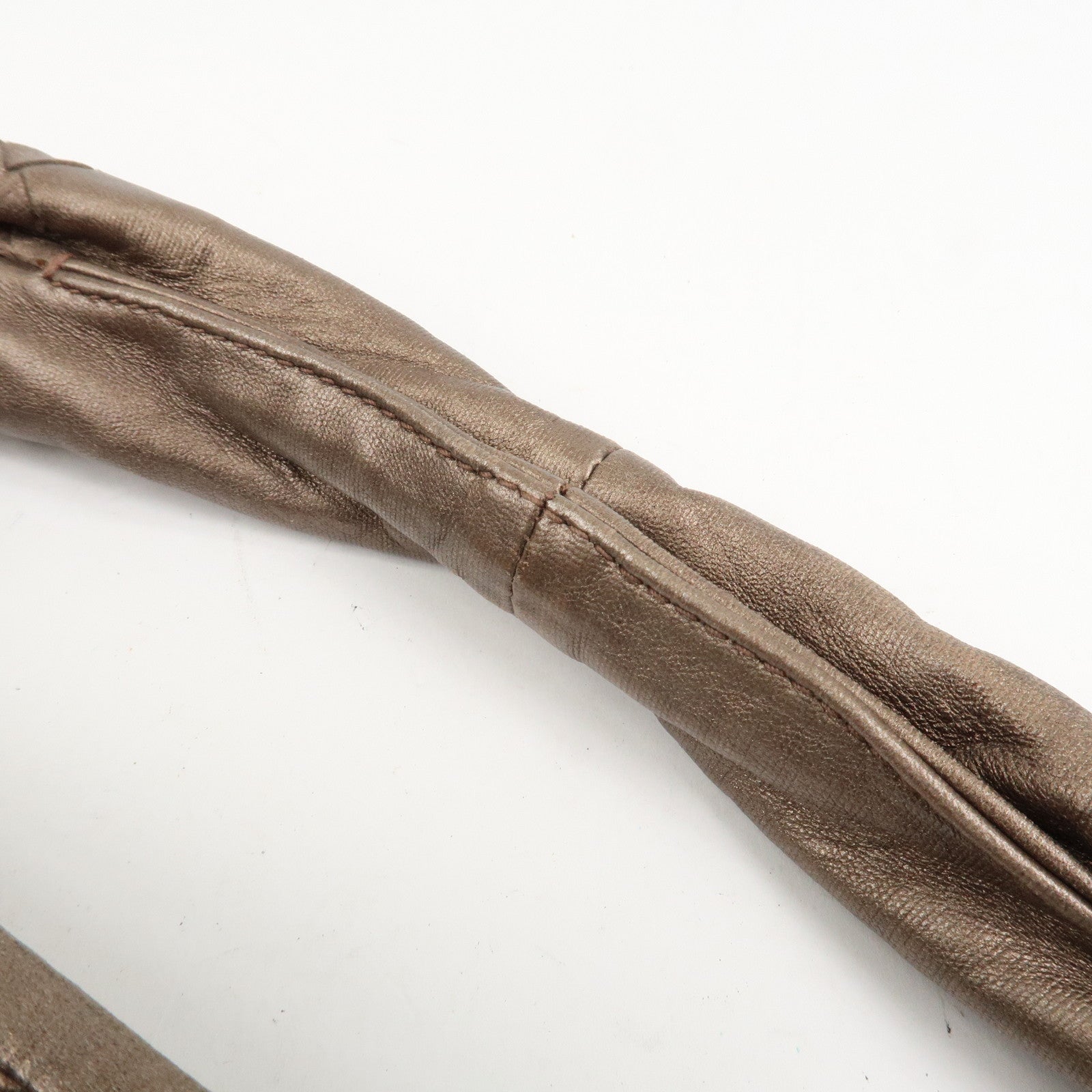 BOTTEGA VENETA Intrecciato Leather Shoulder Bag Metaric Brown