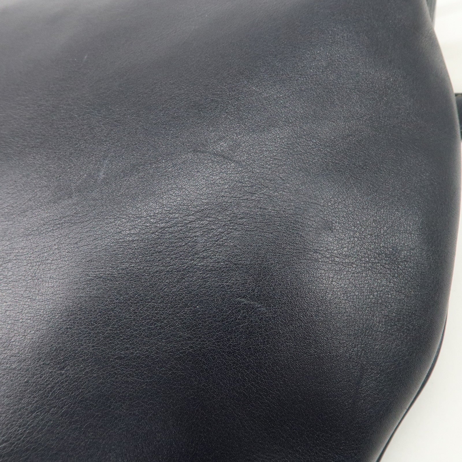 GUCCI Sherry Leather One Shoulder Bag Hand Bag Dark Navy Gold Hardware Used