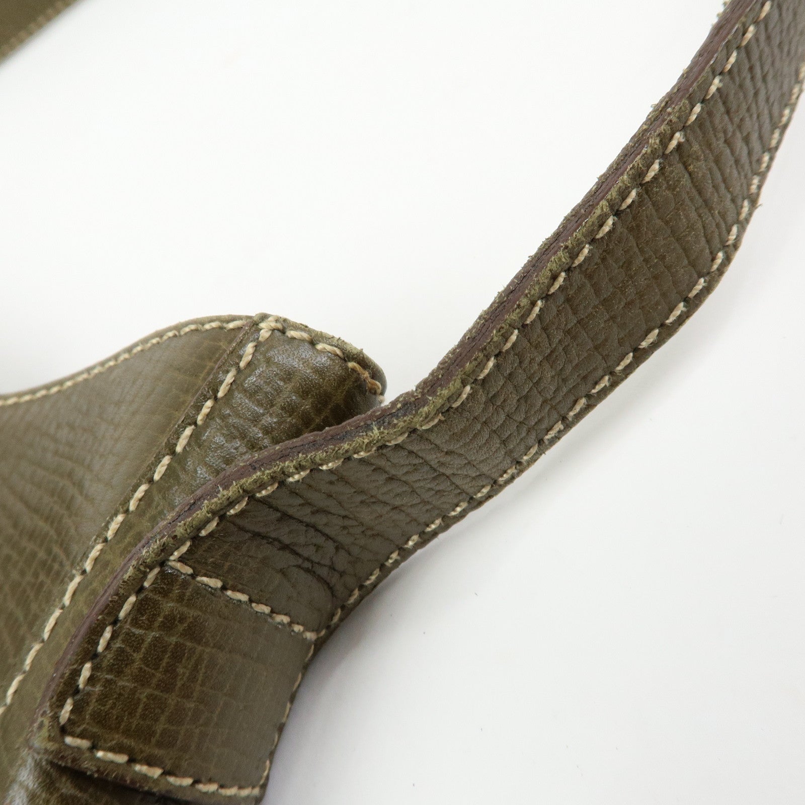 LOEWE Logo Leather Shoulder Bag Crossbody Bag Khaki Green