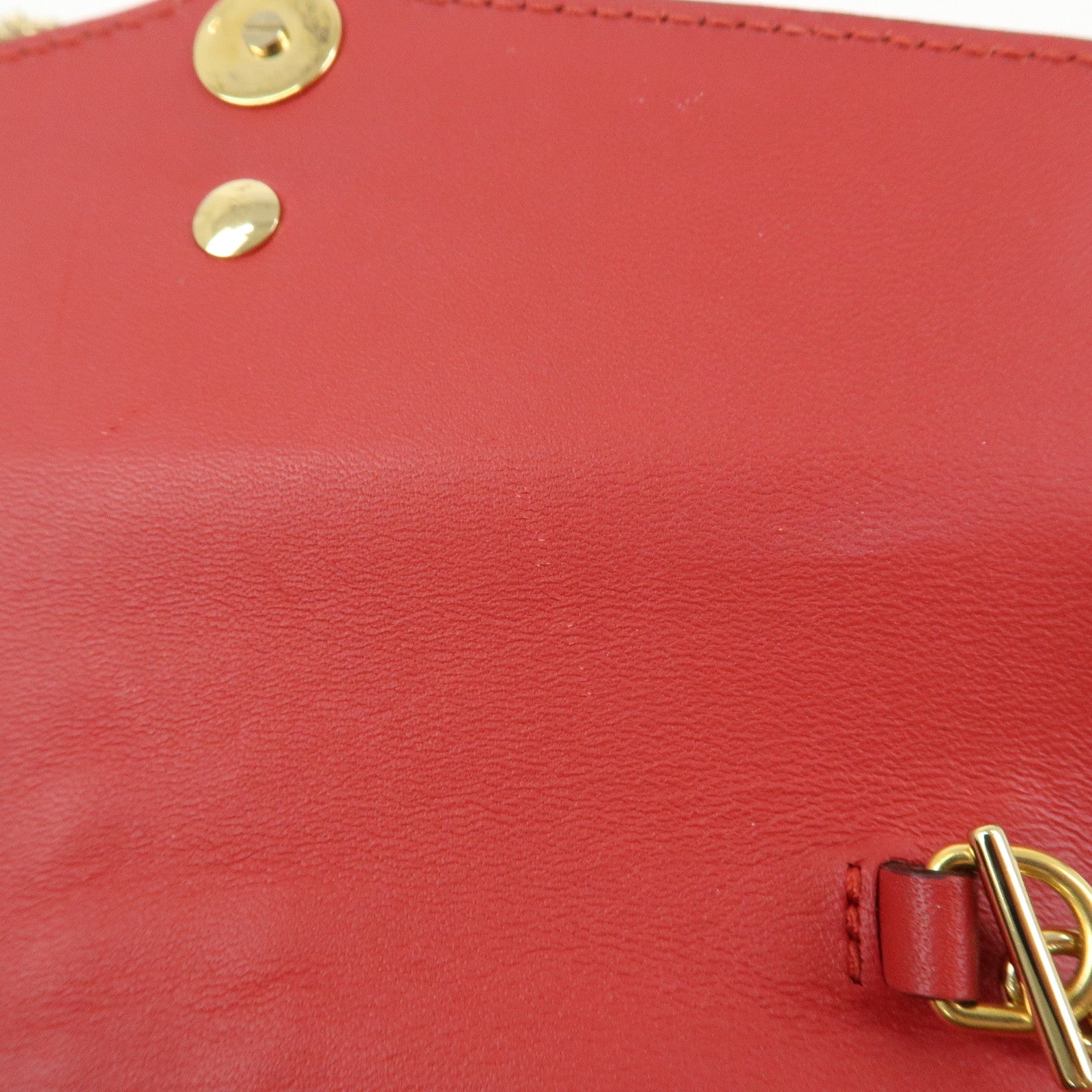 GUCCI Sylvie Sherry Leather Chain Mini Shoulder Bag Red Navy 494646