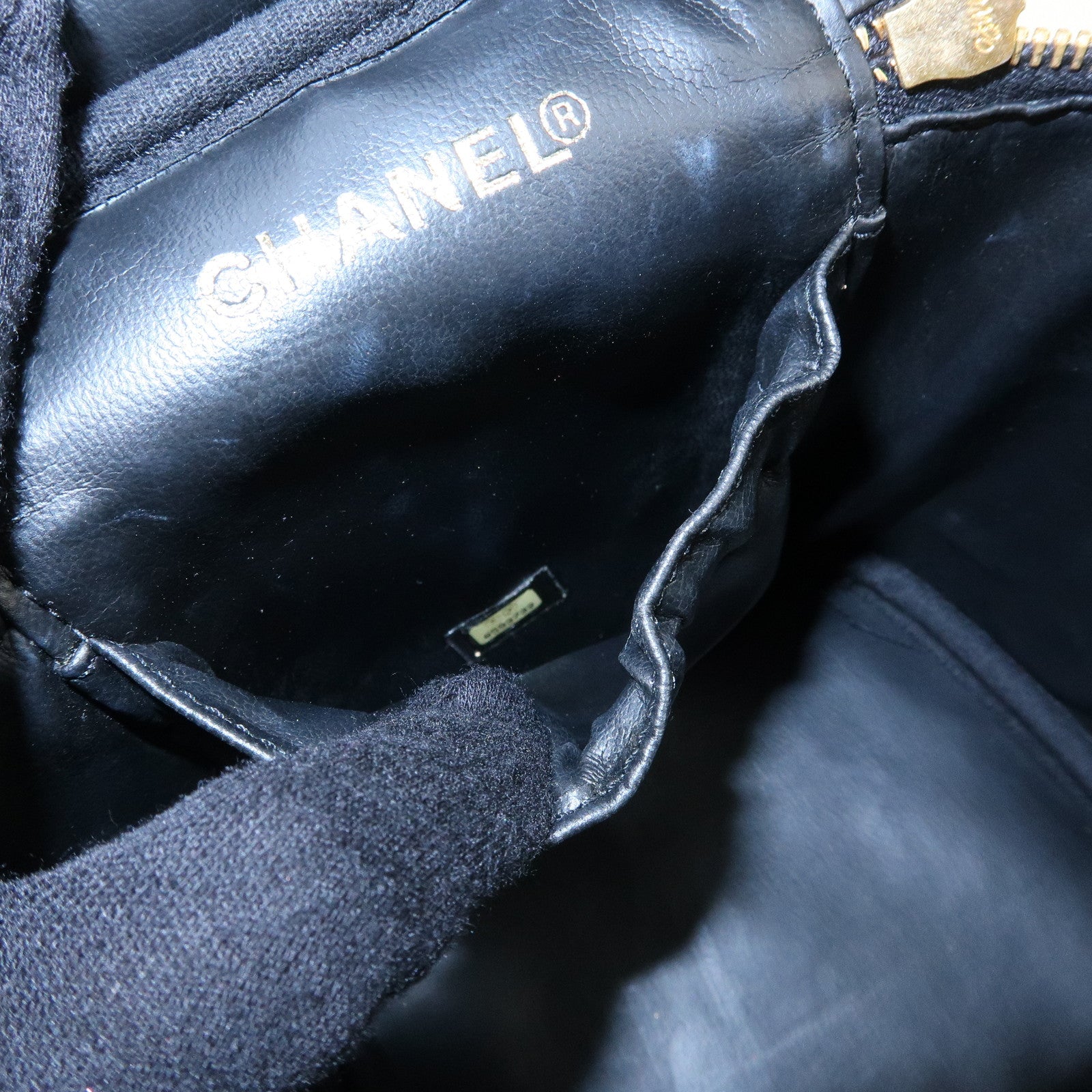 CHANEL COCO Mark Caviarskin Vanity Bag Hand Bag Black A01998
