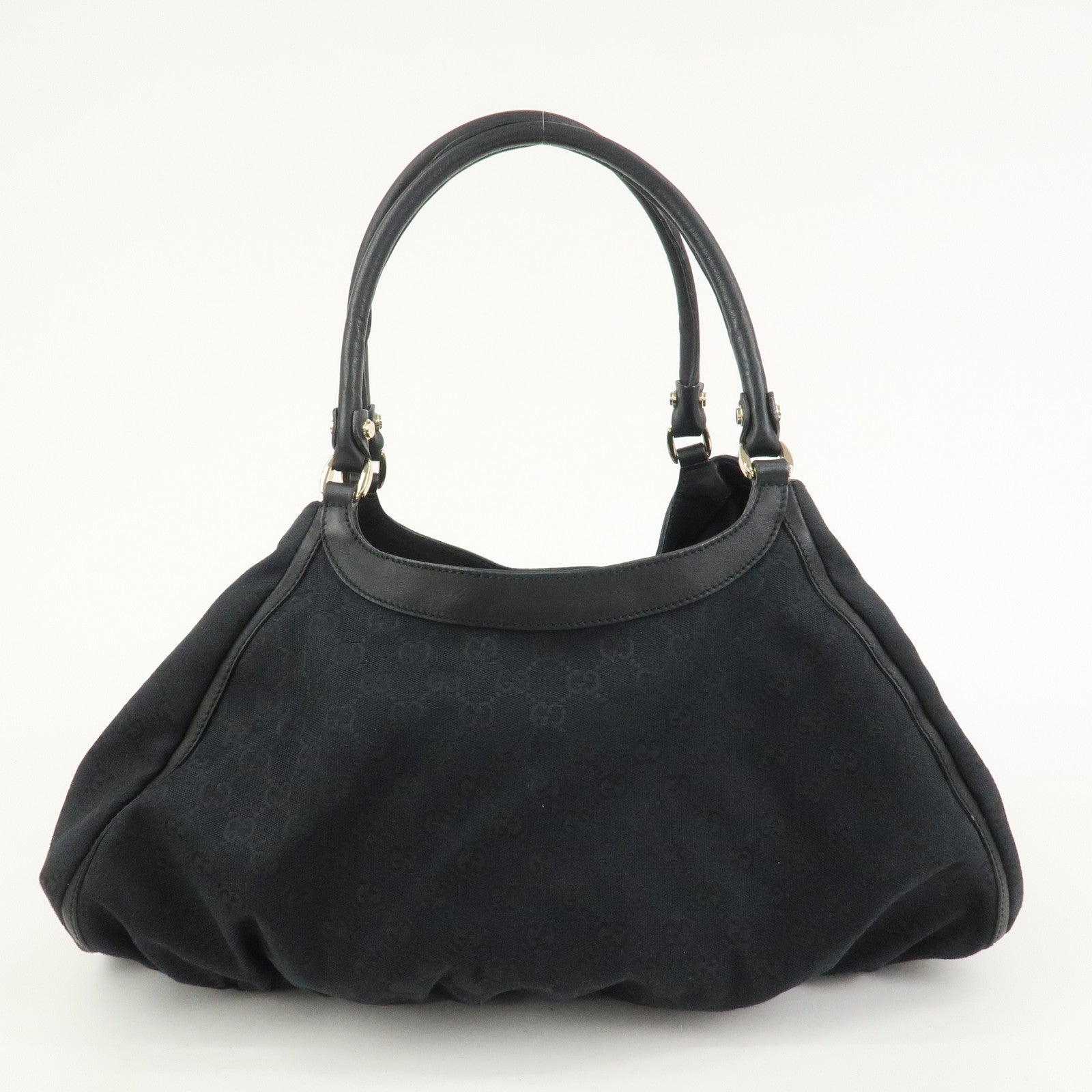 GUCCI Abbey GG Canvas Leather Shoulder Bag Hand Bag Black 189835