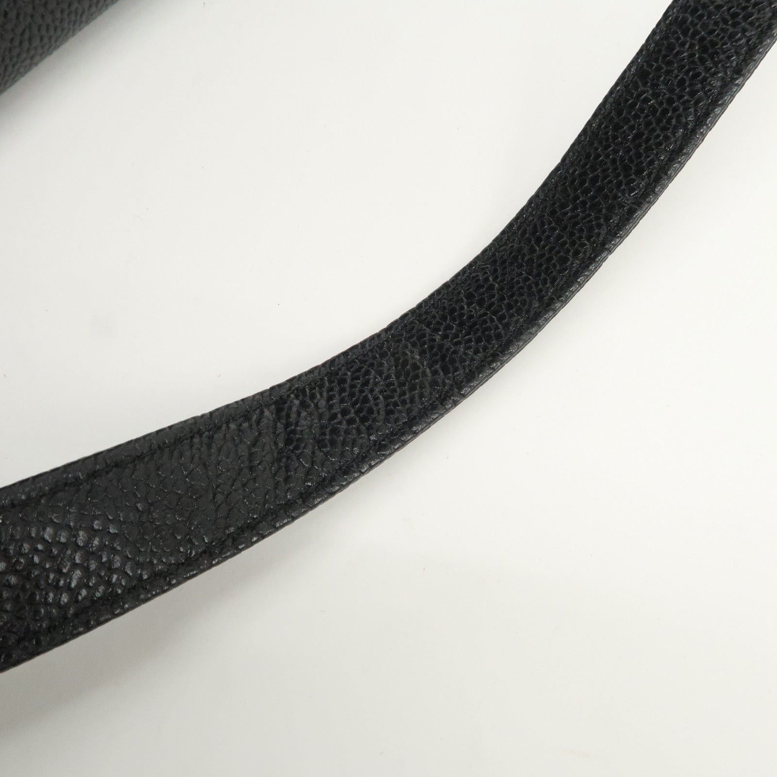 CHANEL Caviarskin Tote Bag Shoulder Bag Black Gold HDW Used