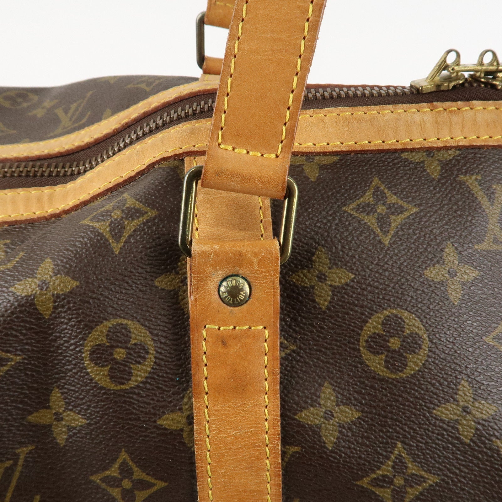 Louis Vuitton Monogram Sac Souple 55 Boston Bag Brown M41622 Used