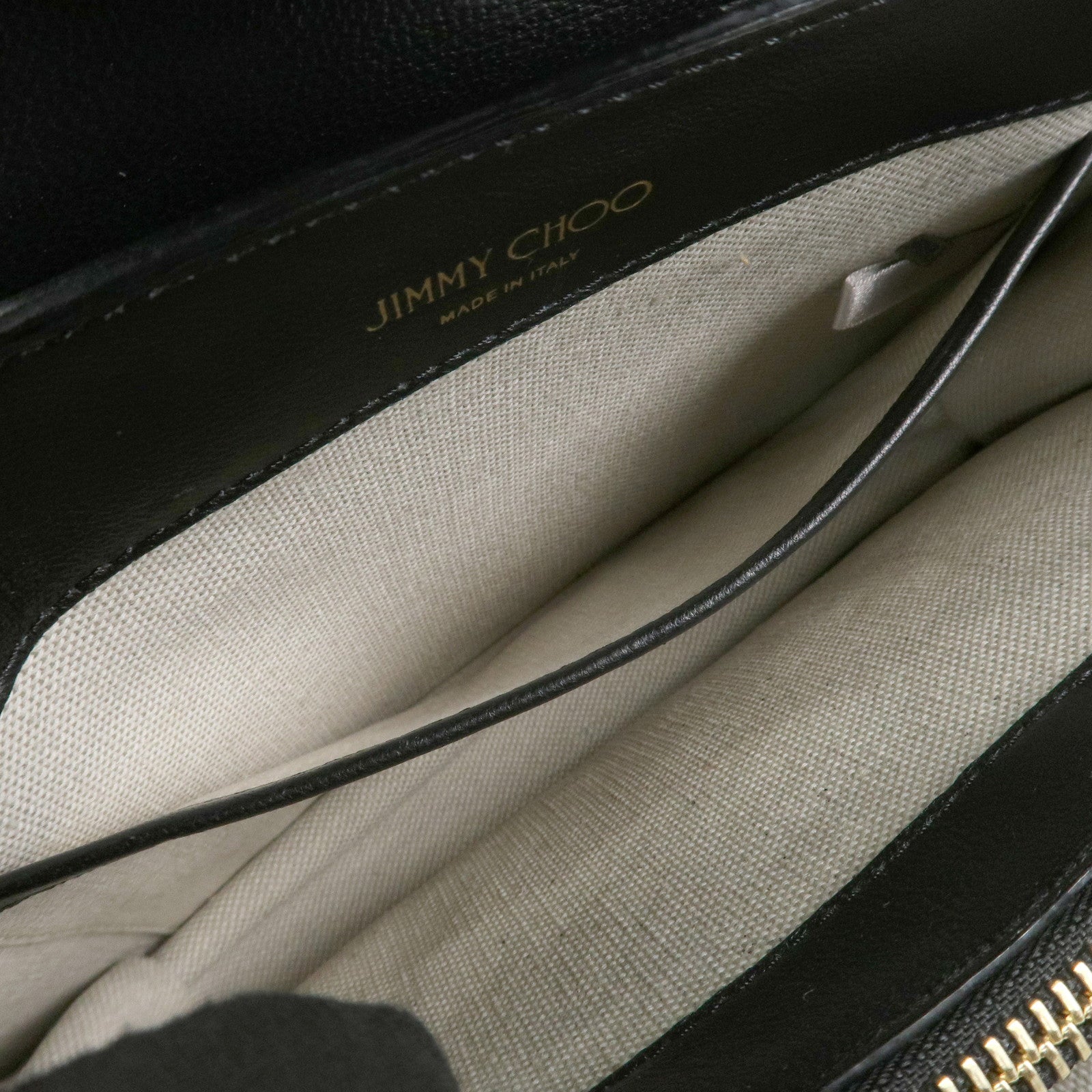 JIMMY CHOO Leather Suede Straw 2WAY Hand Bag Shoulder Bag Black Used