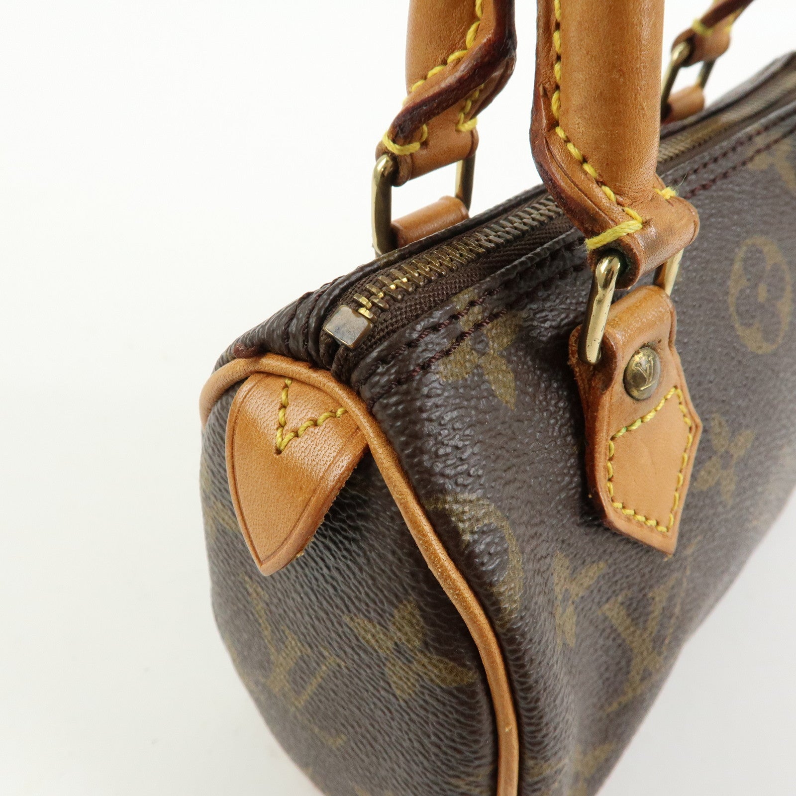 Louis Vuitton Monogram Mini Speedy Hand Bag & Strap Brown M41534