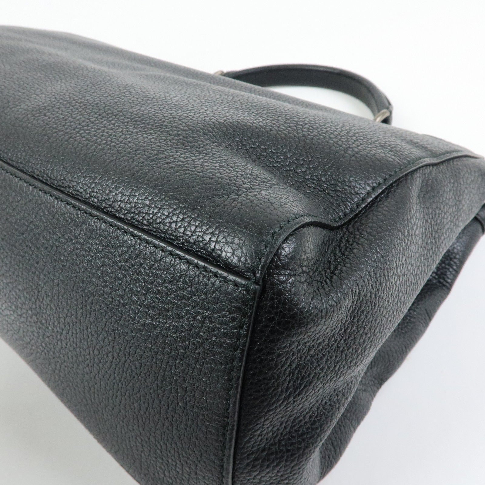 Dolce & Gabbana Leather 2Way Bag Hand Bag Shoulder Bag Black