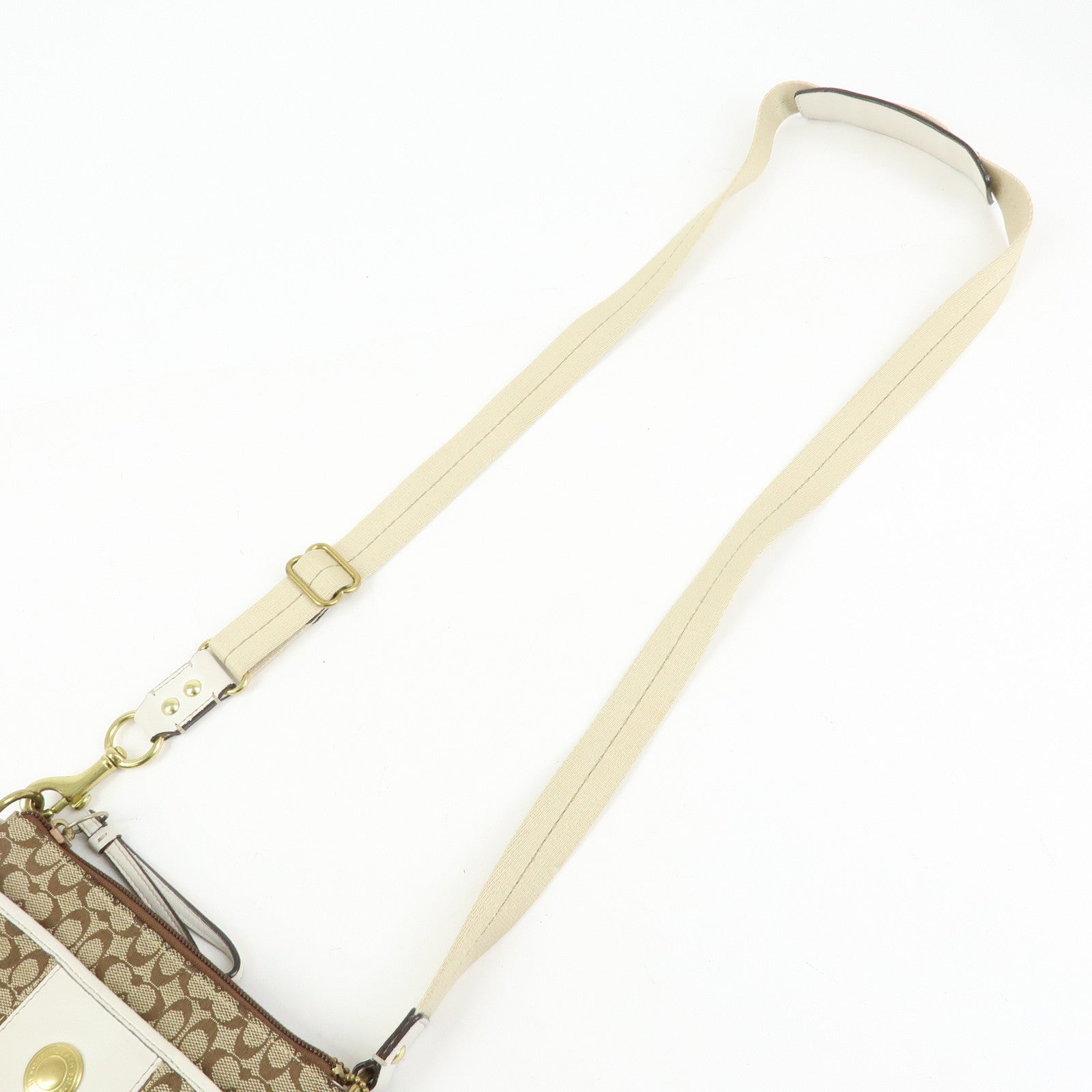 COACH Signature Set of 2 Shoulder Bag Crossbody Bag Brown Ivory