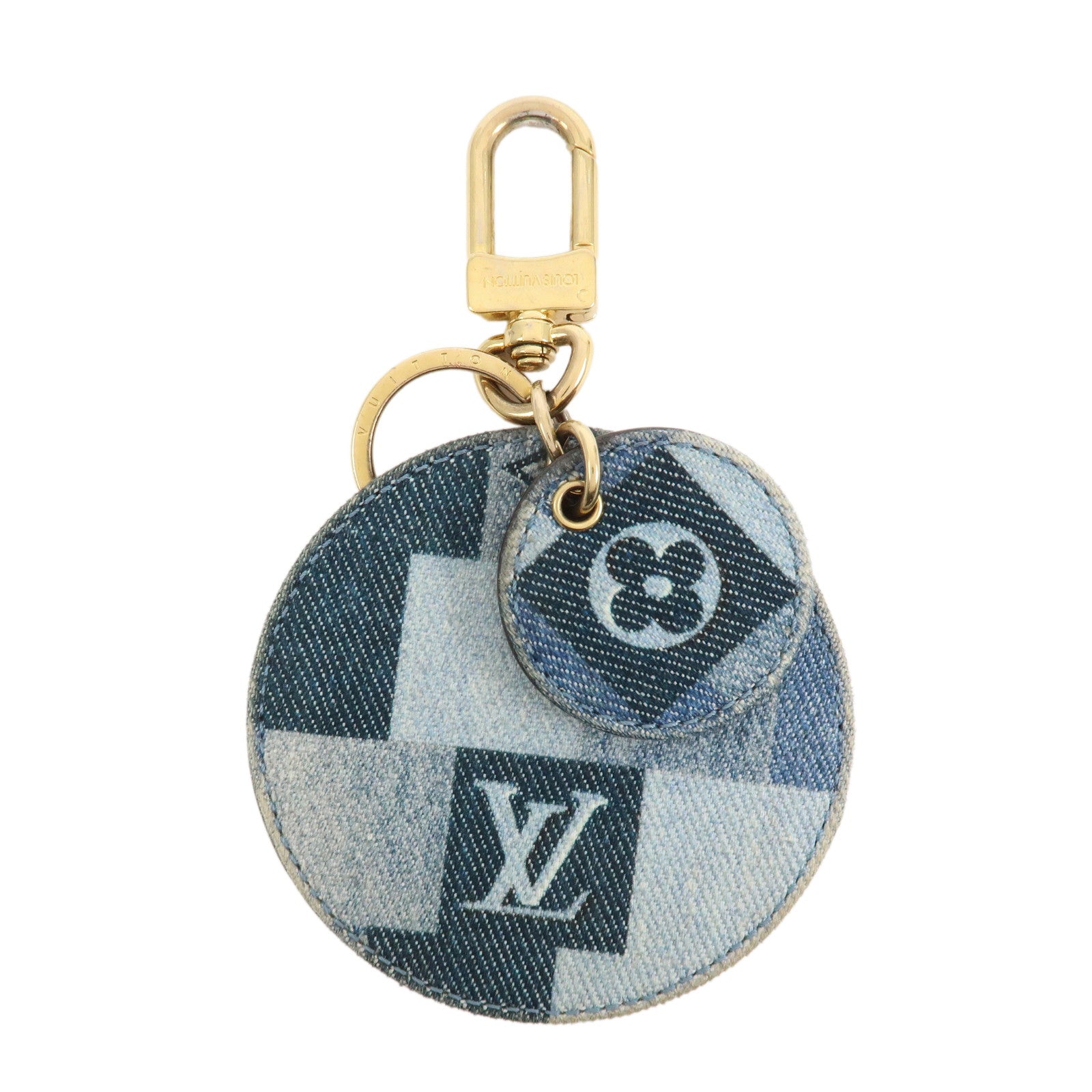 Louis Vuitton Monogram Porte Cles Denim Patchwork Key Chain M69017