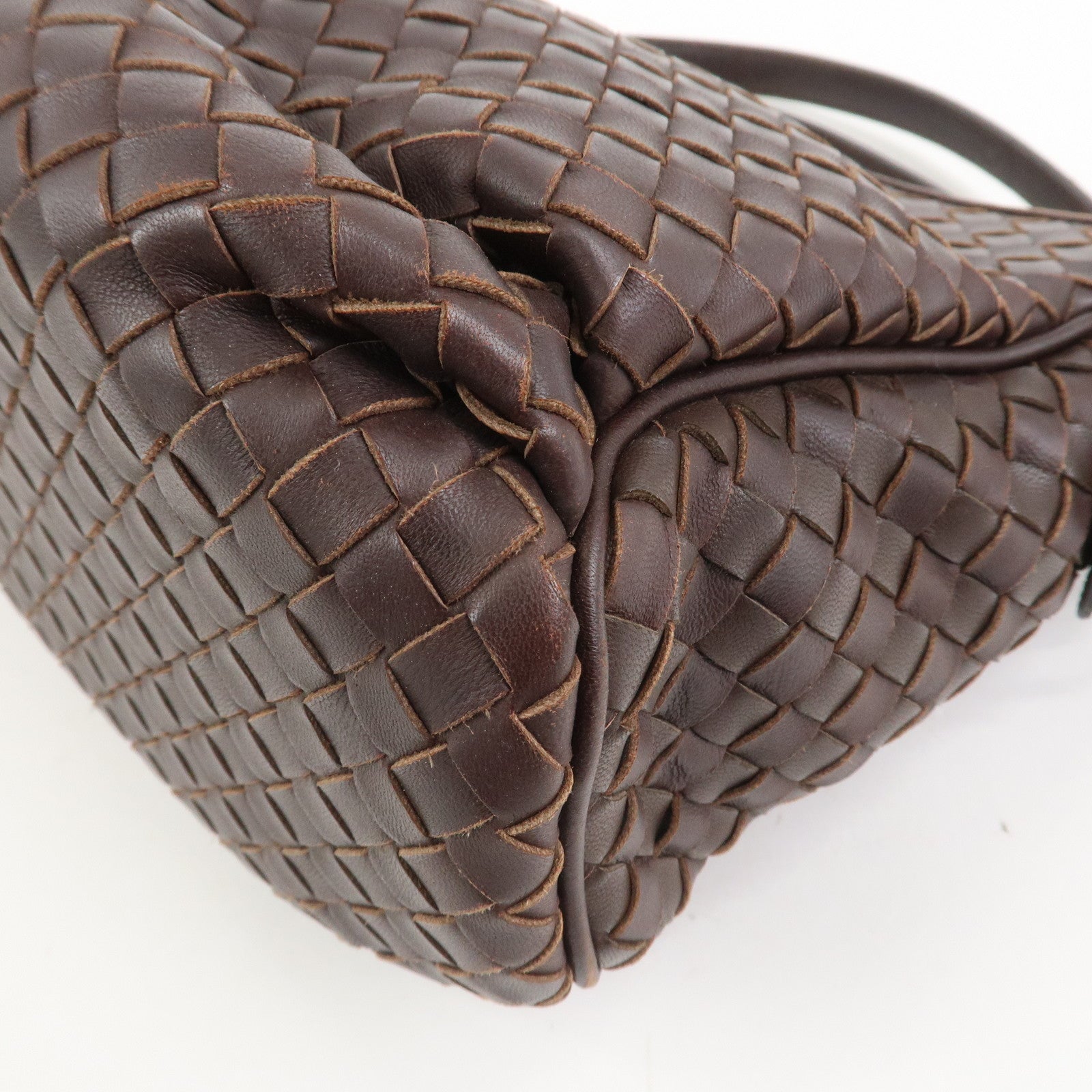 BOTTEGA VENETA Intrecciato Nappa Leather Shoulder Bag Brown