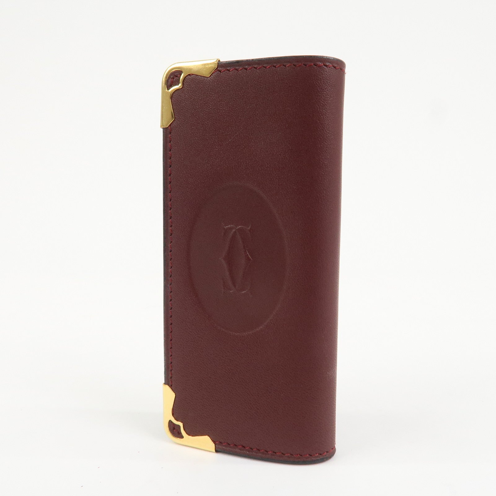 Cartier Must de Cartier Must Line Leather 4 Rings Key Case Bordeaux