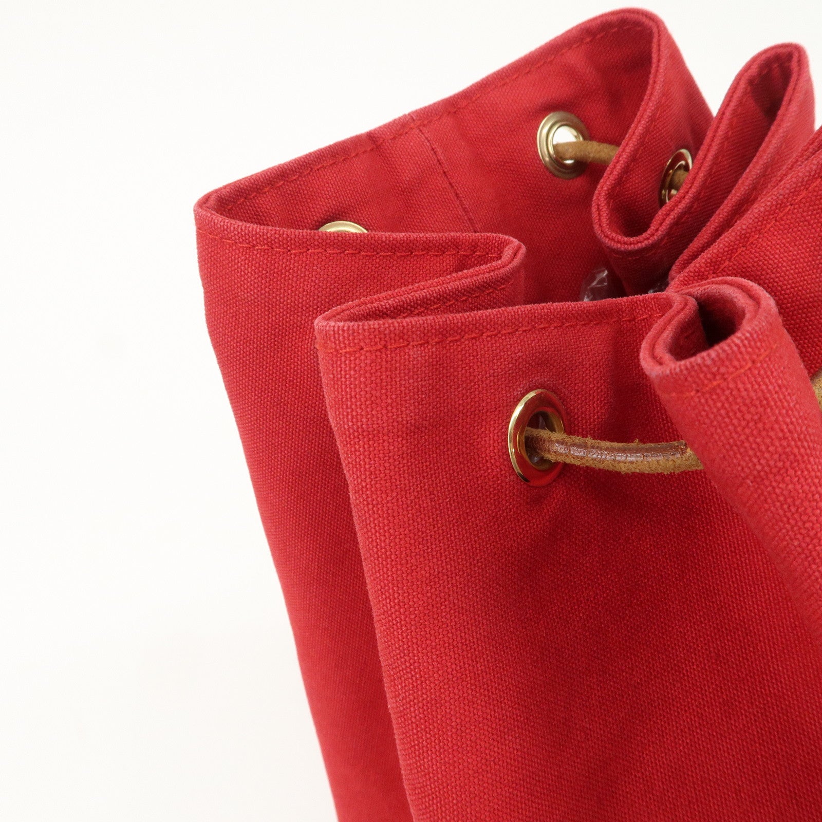 HERMES Porochon Mimil Canvas Leather PM Shoulder Bag Red