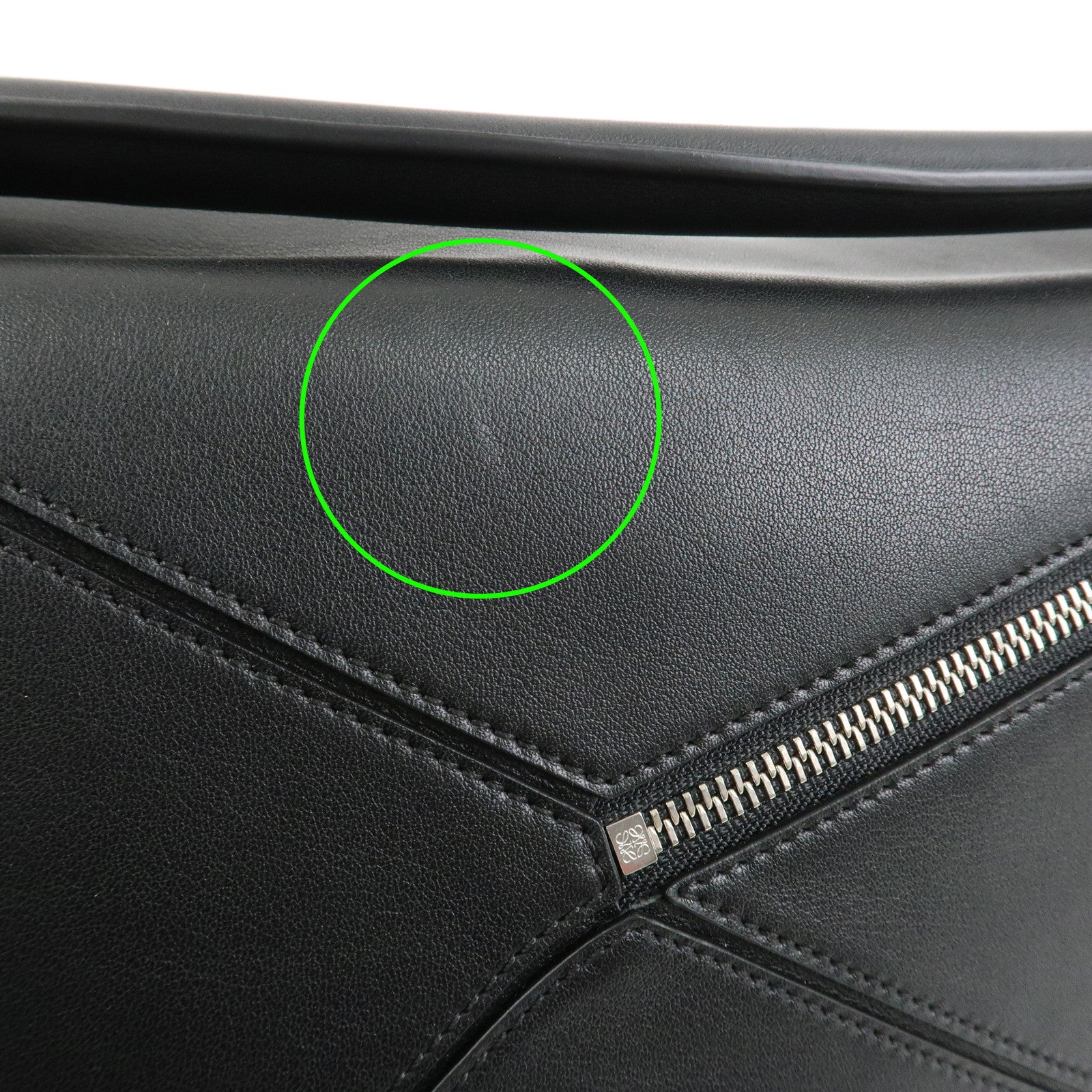 LOEWE Anagram Leather Puzzle Bag Medium 2Way Hand Bag Black