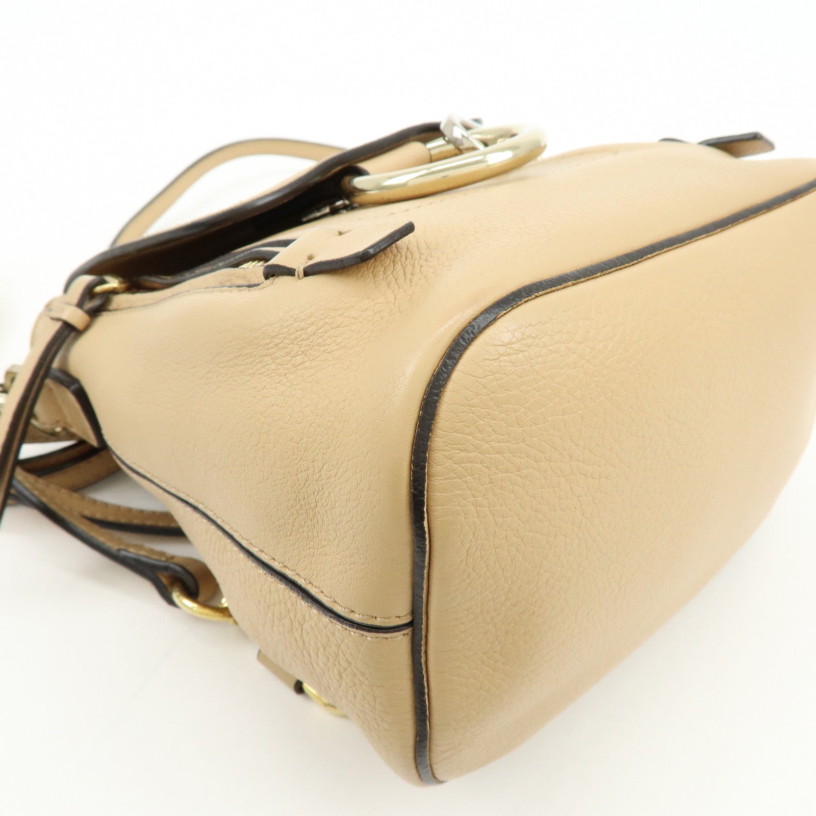 Chloe Faye Suede Leather 2Way Bag Backpack Hand Bag Beige