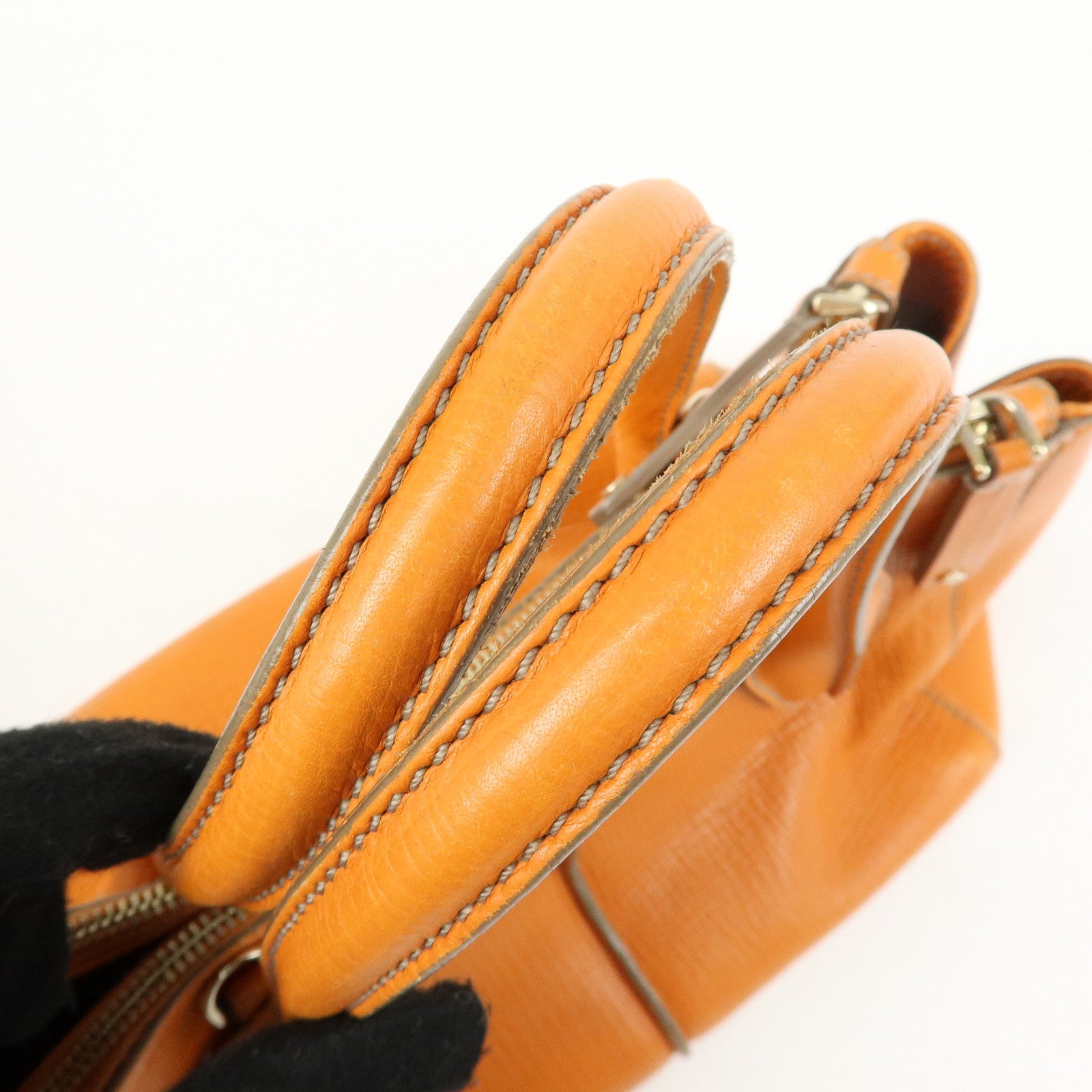 TOD'S D Styling Leather 2Way Bag Hand Bag Shoulder Bag Orange