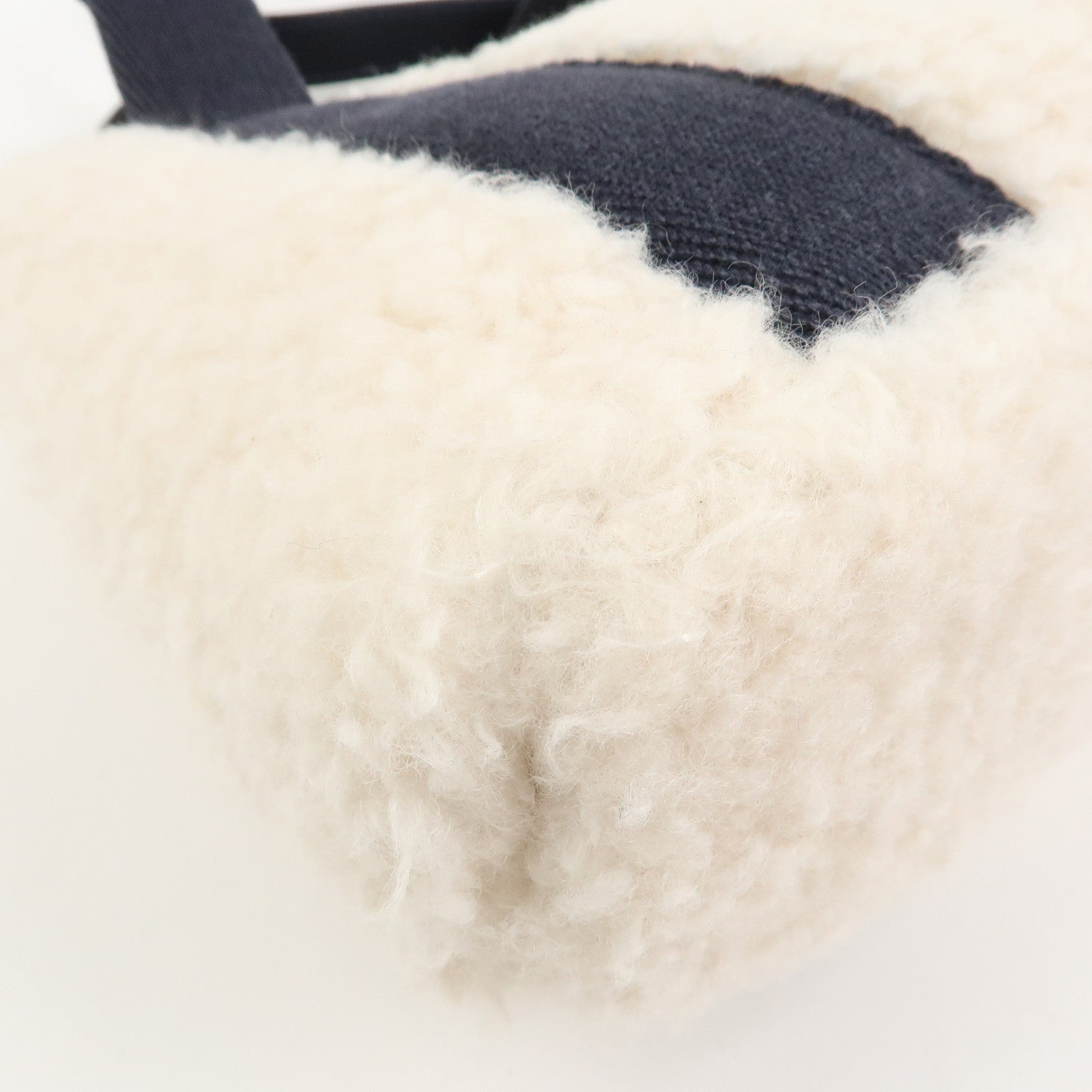 Chloe Fur Leather 2Way Bag Shoulder Bag Hand Bag Ivory Navy