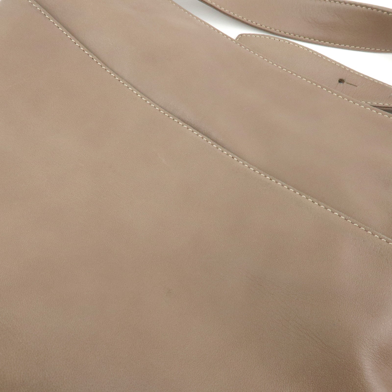 CELINE Logo Leather Shoulder Bag Crossbody Bag Greige