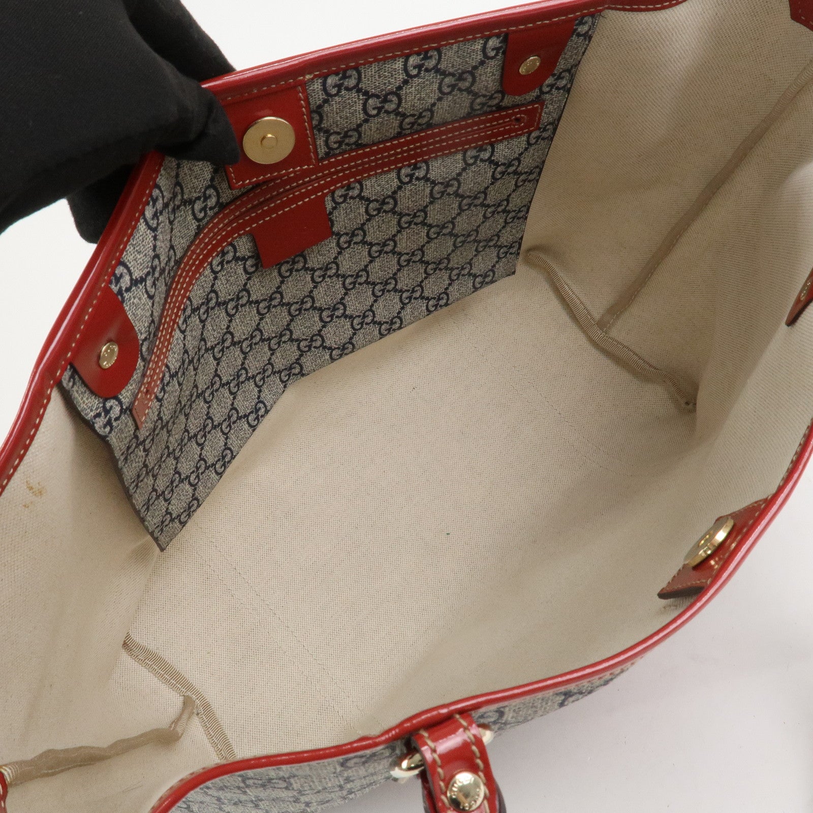 GUCCI JOY Collection GG Supreme PVC Patent Leather Tote Bag 197953