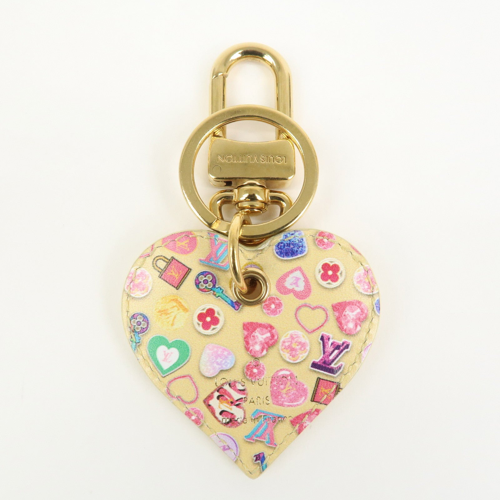 Louis Vuitton Porte Cles Love Lock Heart Bag Charm Key Chain M01165