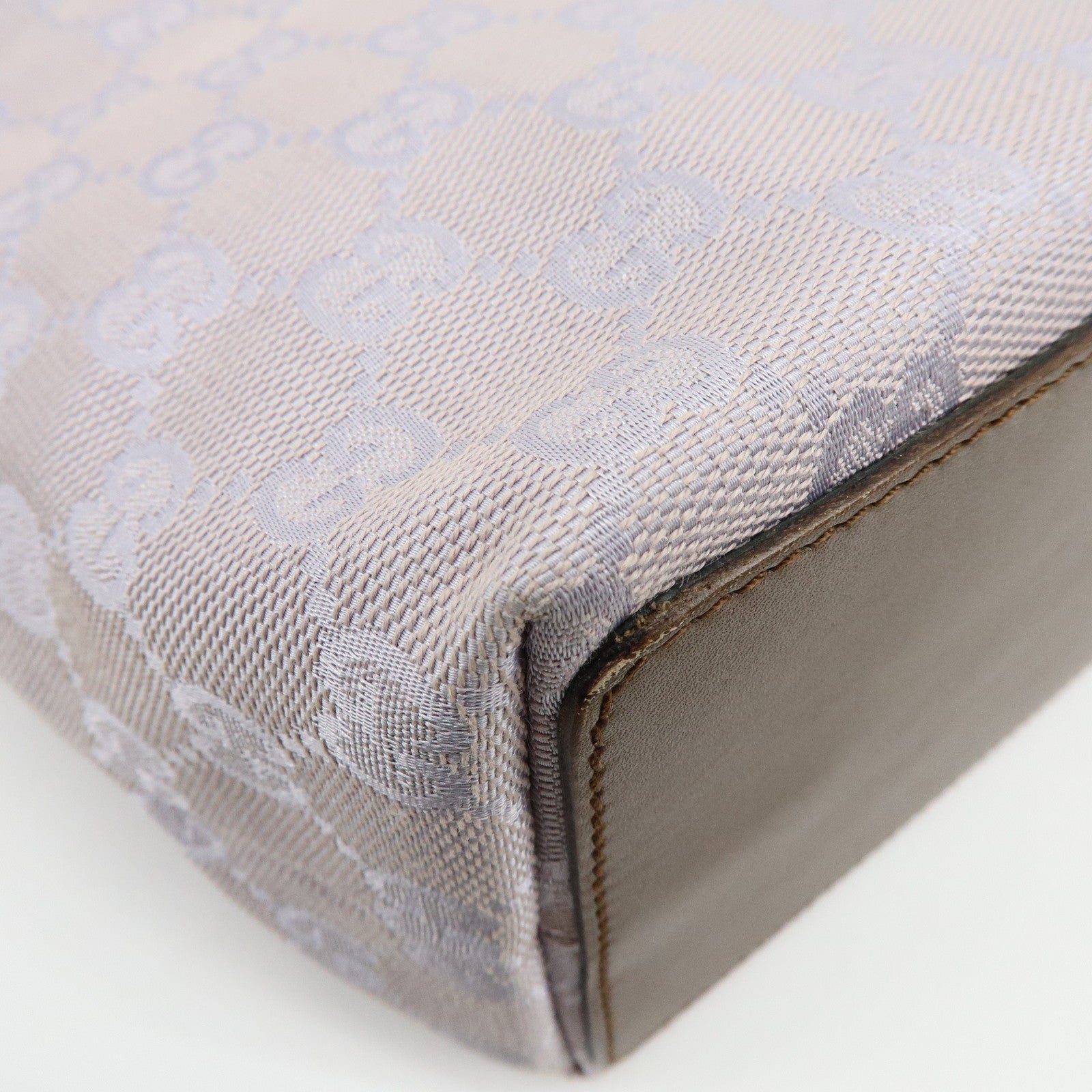 GUCCI GG Canvas Leather Tote Bag Hand Bag Purple 31244