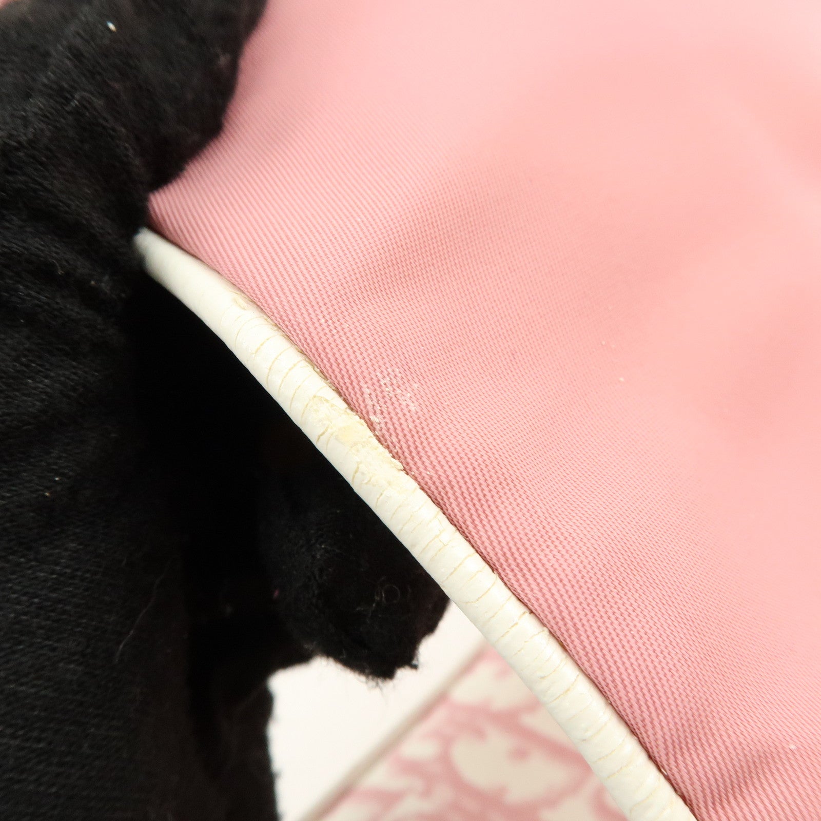Christian Dior Trotter Canvas Rhinestone Leather Shoulder Bag Pink