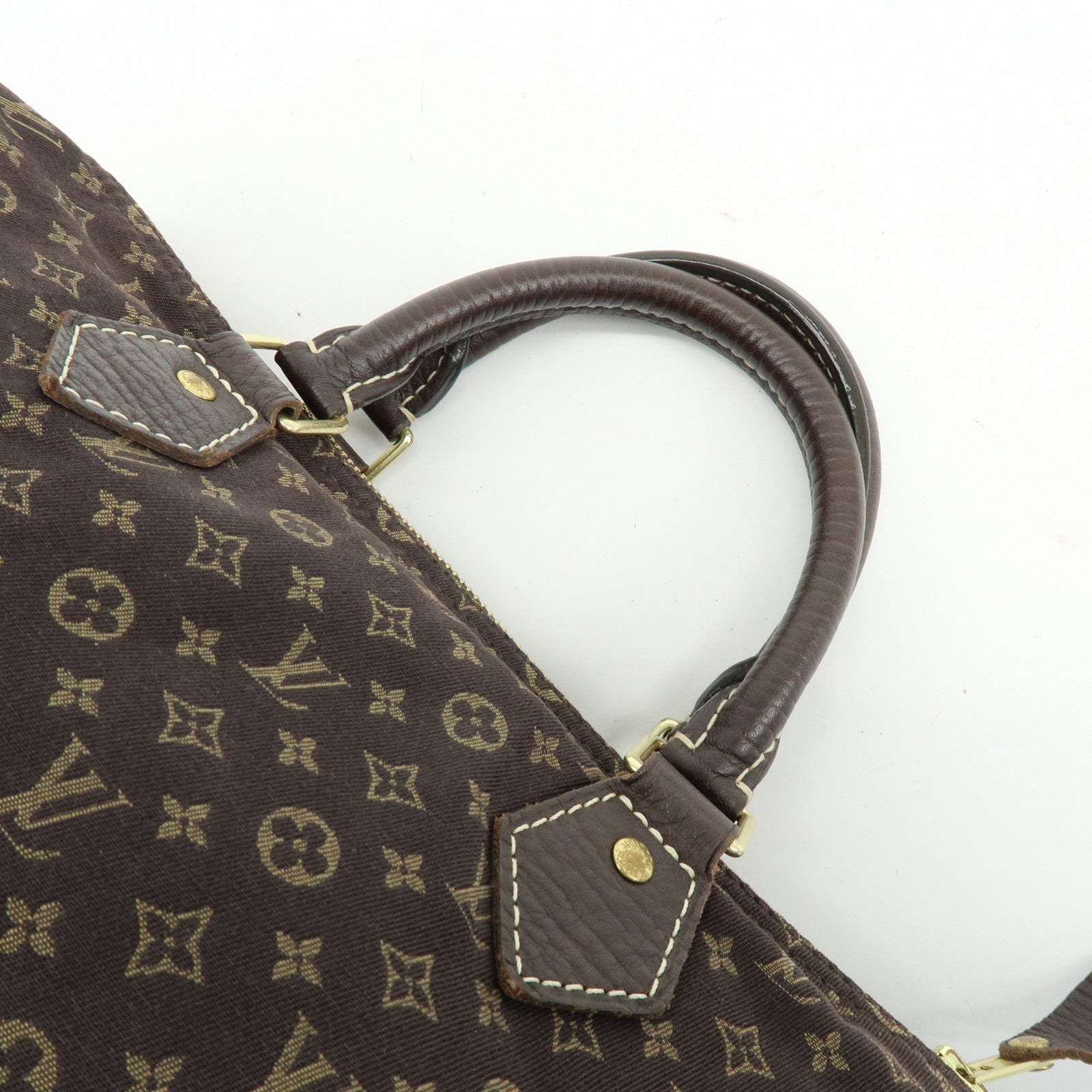 Louis Vuitton Monogram Mini Lin Speedy 30 Boston Bag Ebene M95224