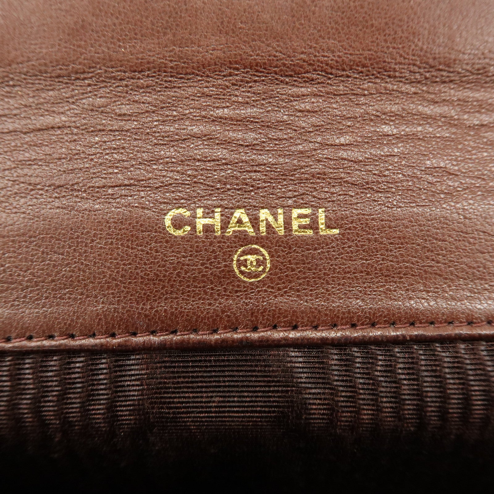 CHANEL COCO Mark Caviarskin Bi-fold Long Wallet Brown