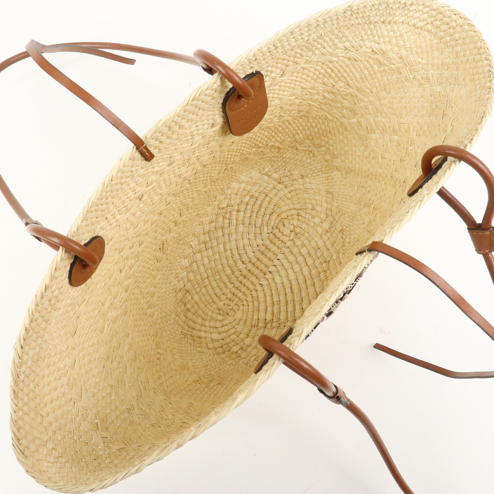 LOEWE Anagram Raffia Basket Bag Shoulder Bag Mini Tote Bag Natural