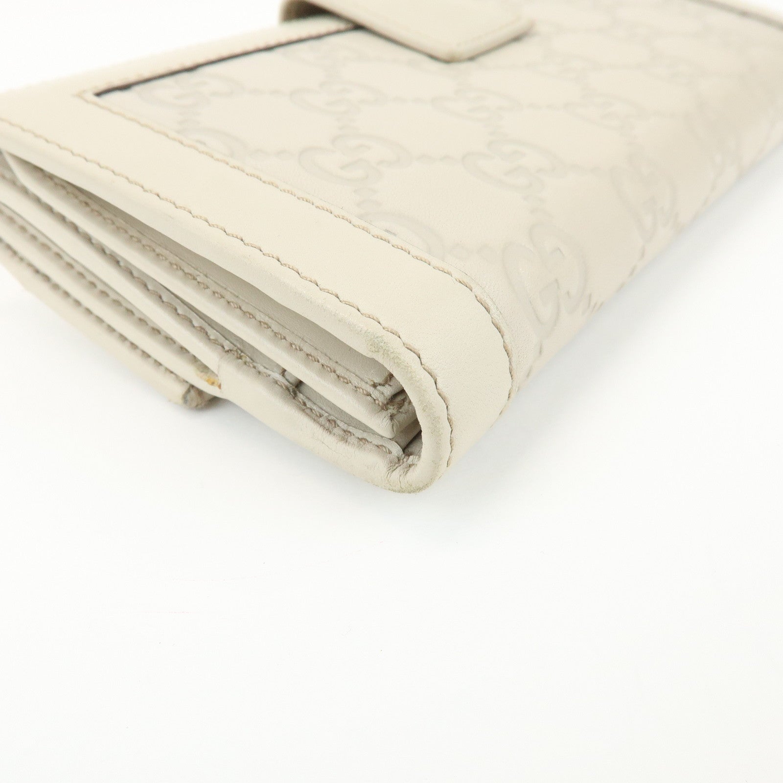 GUCCI Guccissima Leather Long Wallet Ivory Gold 146199