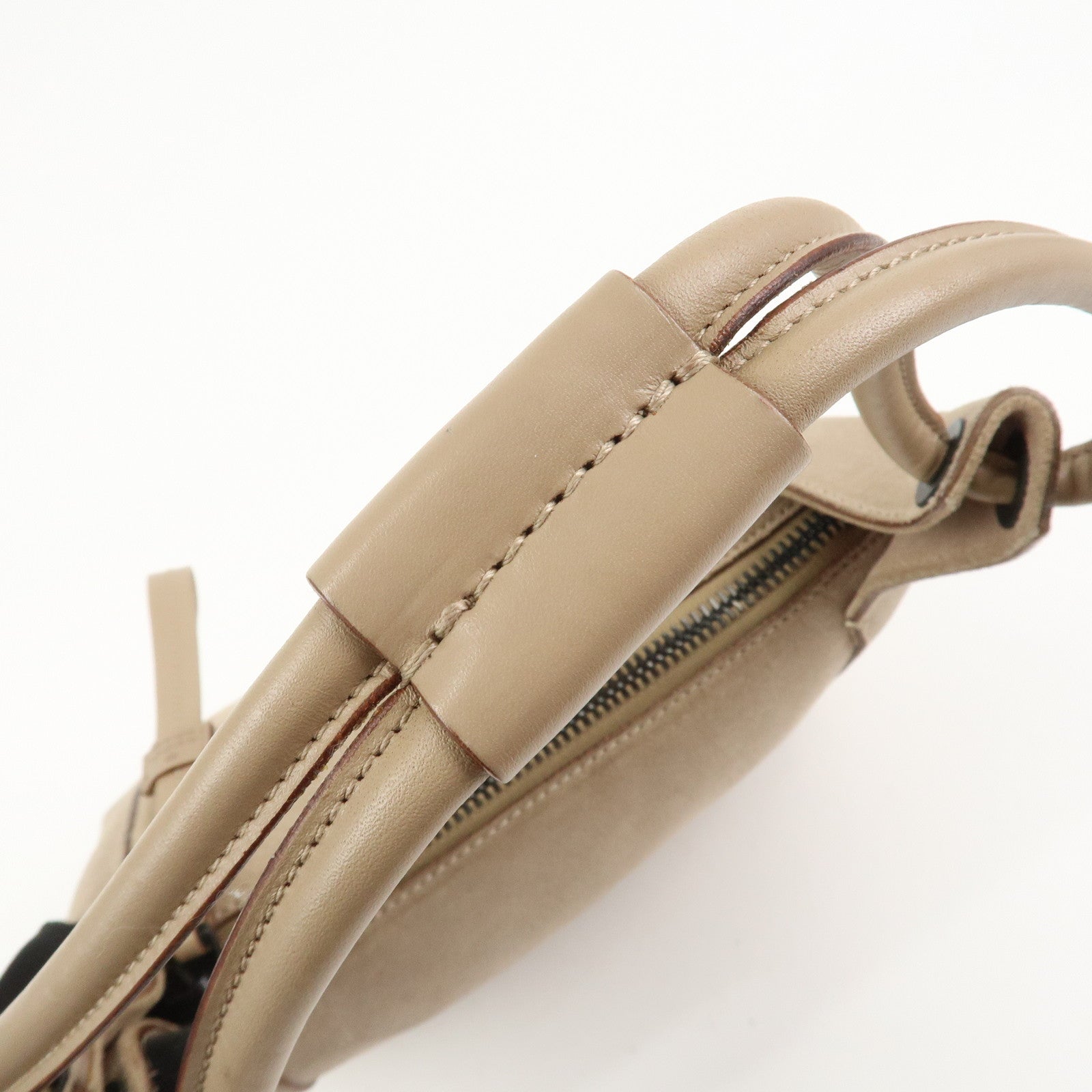 GUCCI Logo Suede Shoulder Bag Hand Bag Beige 101333