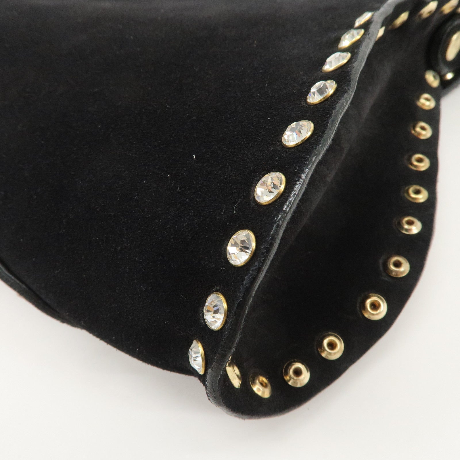 CELINE Paulbot Suede Shoulder Bag Hand Bag Black Used