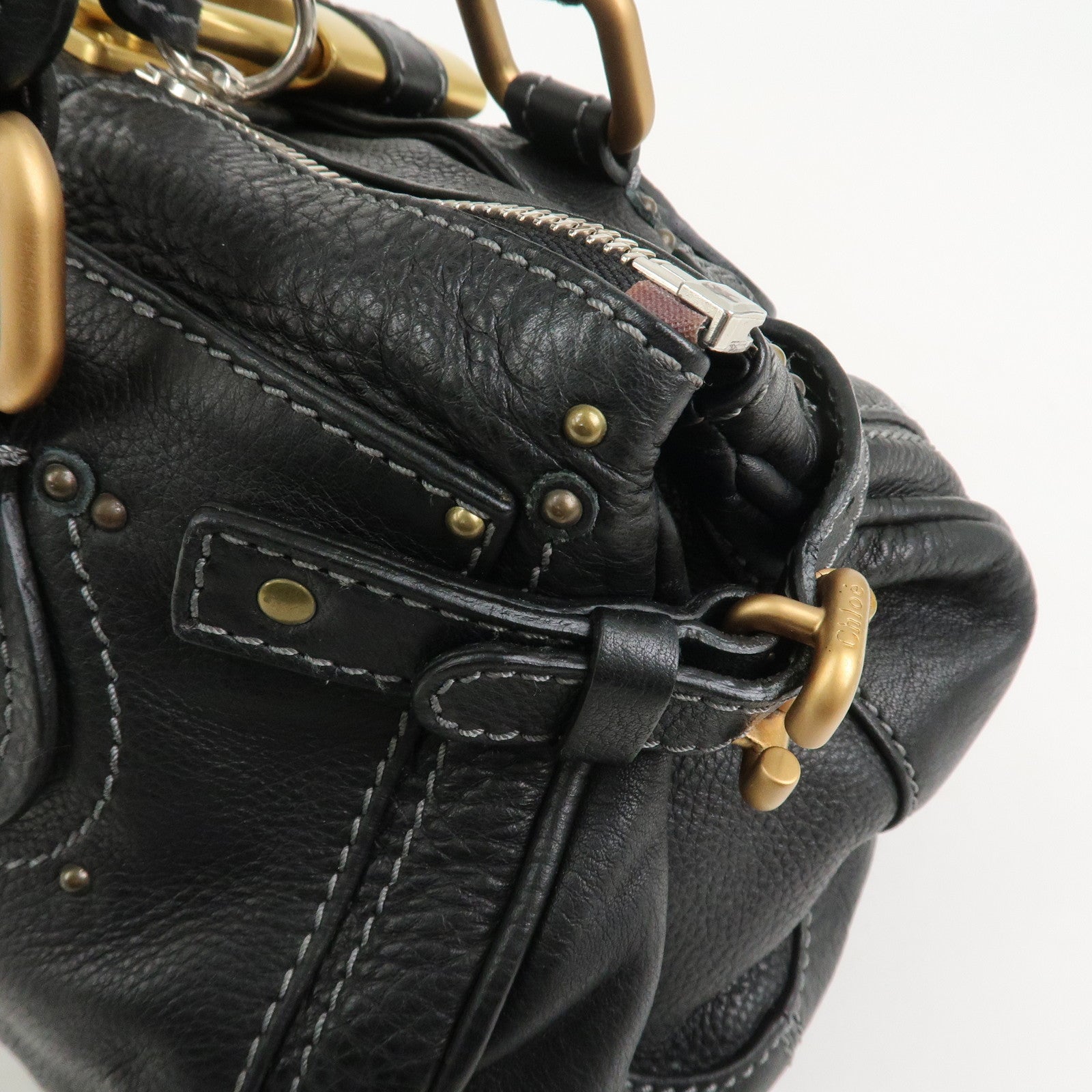 Chloe Paddington Medium Leather Shoulder Bag Hand Bag Black
