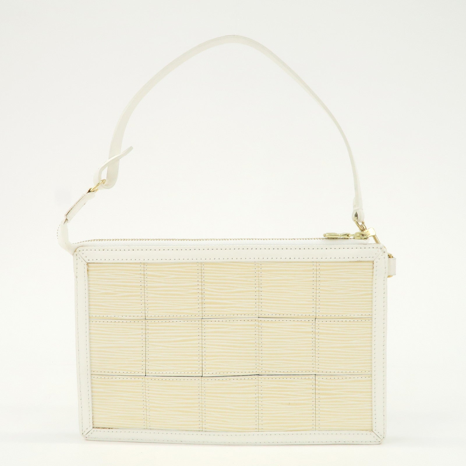 Louis Vuitton Epi Stretch Delmonico Hand Bag Purse Ivory