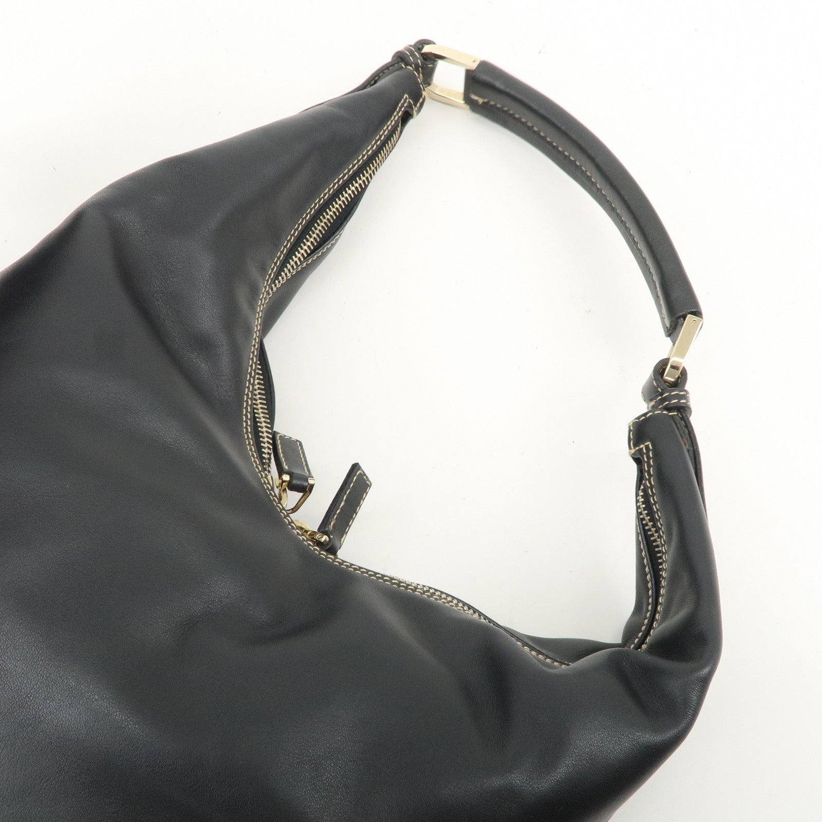 GUCCI Leather Shoulder Bag Hand Bag Black 001.4288