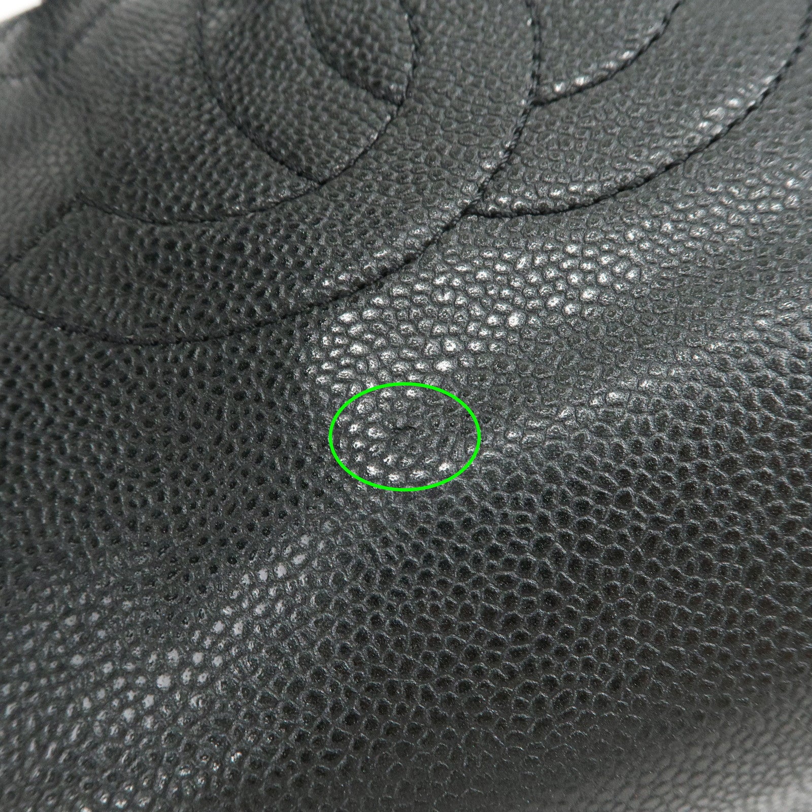 CHANEL COCO Mark Caviarskin Chain Shoulder Bag Black Silver