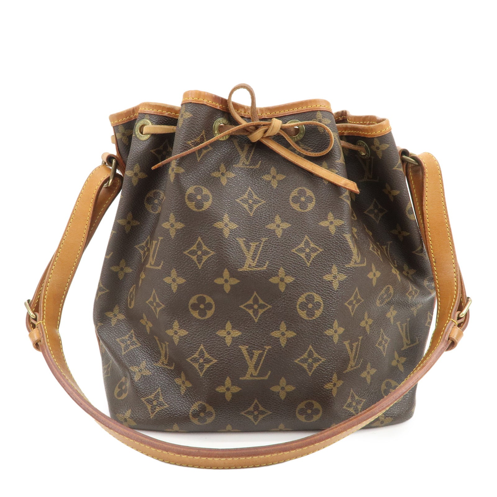 Louis Vuitton Monogram Petit Noe Shoulder Bag Brown M42226
