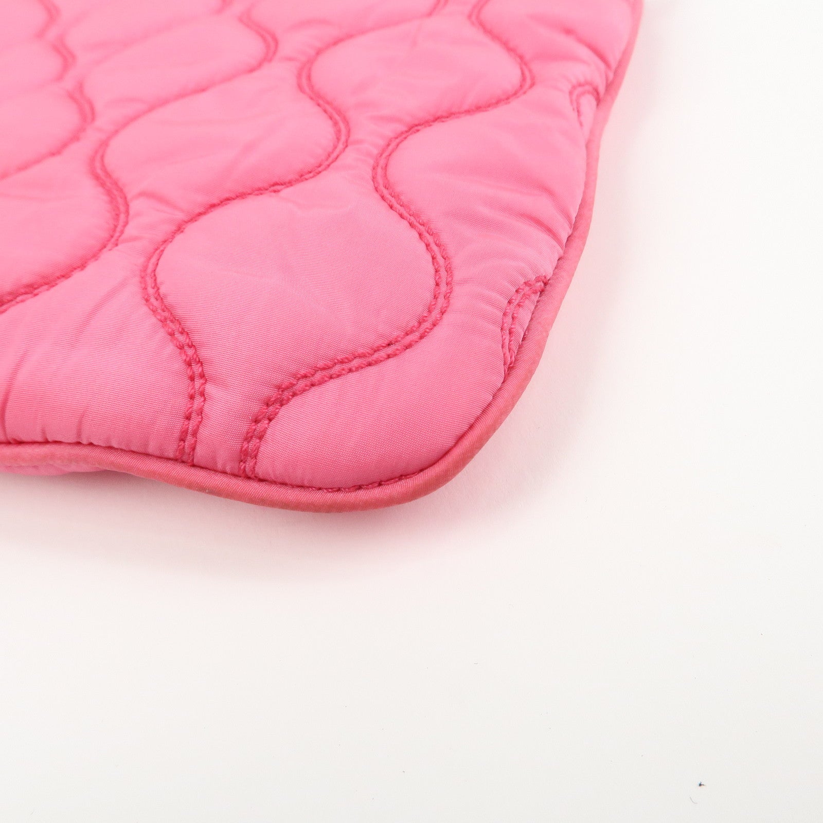MIU MIU Nylon Clutch Bag Wristlet Bag Pink 5N1851
