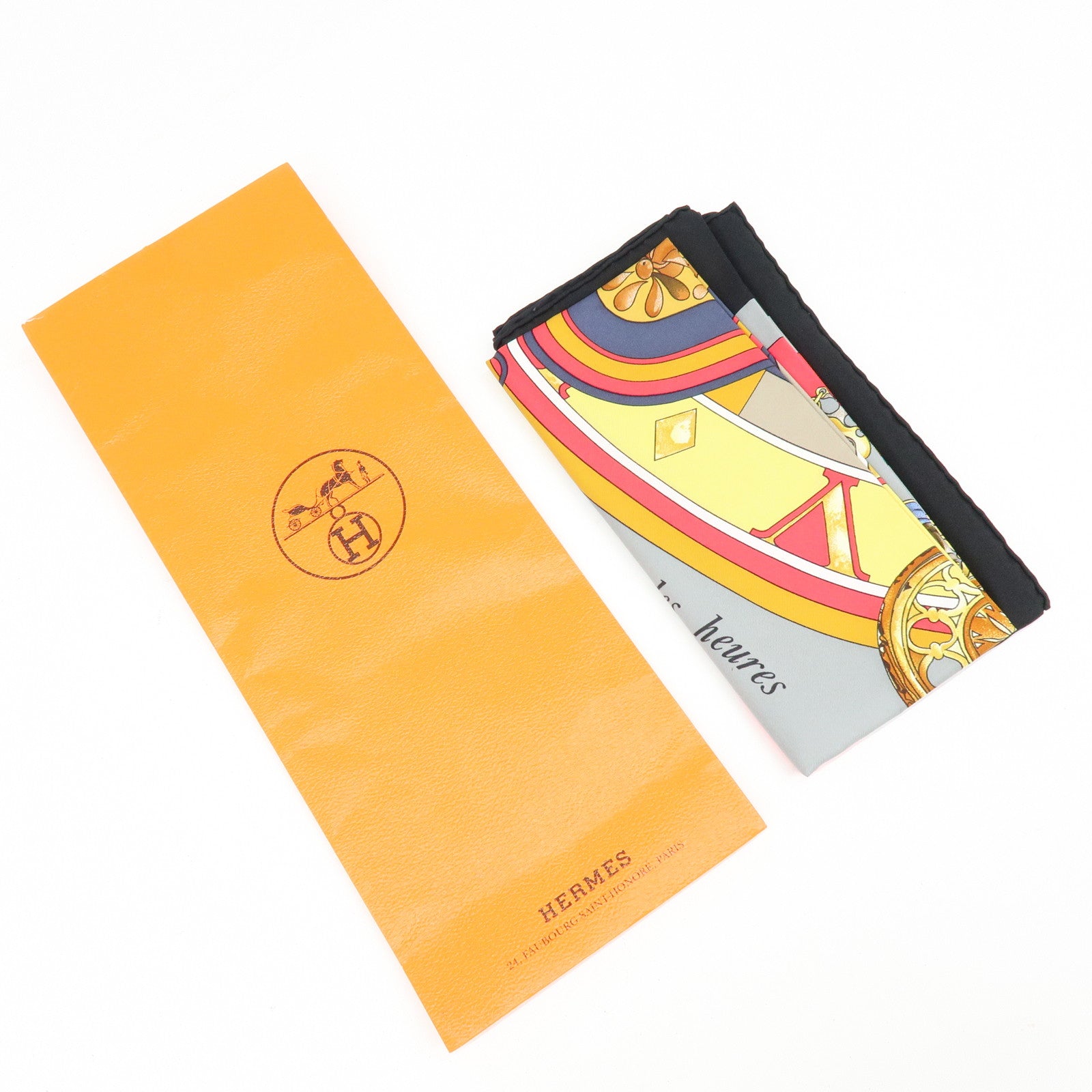 HERMES Carre90 Silk100% Scarf Parmi les fleurs je compte les heures