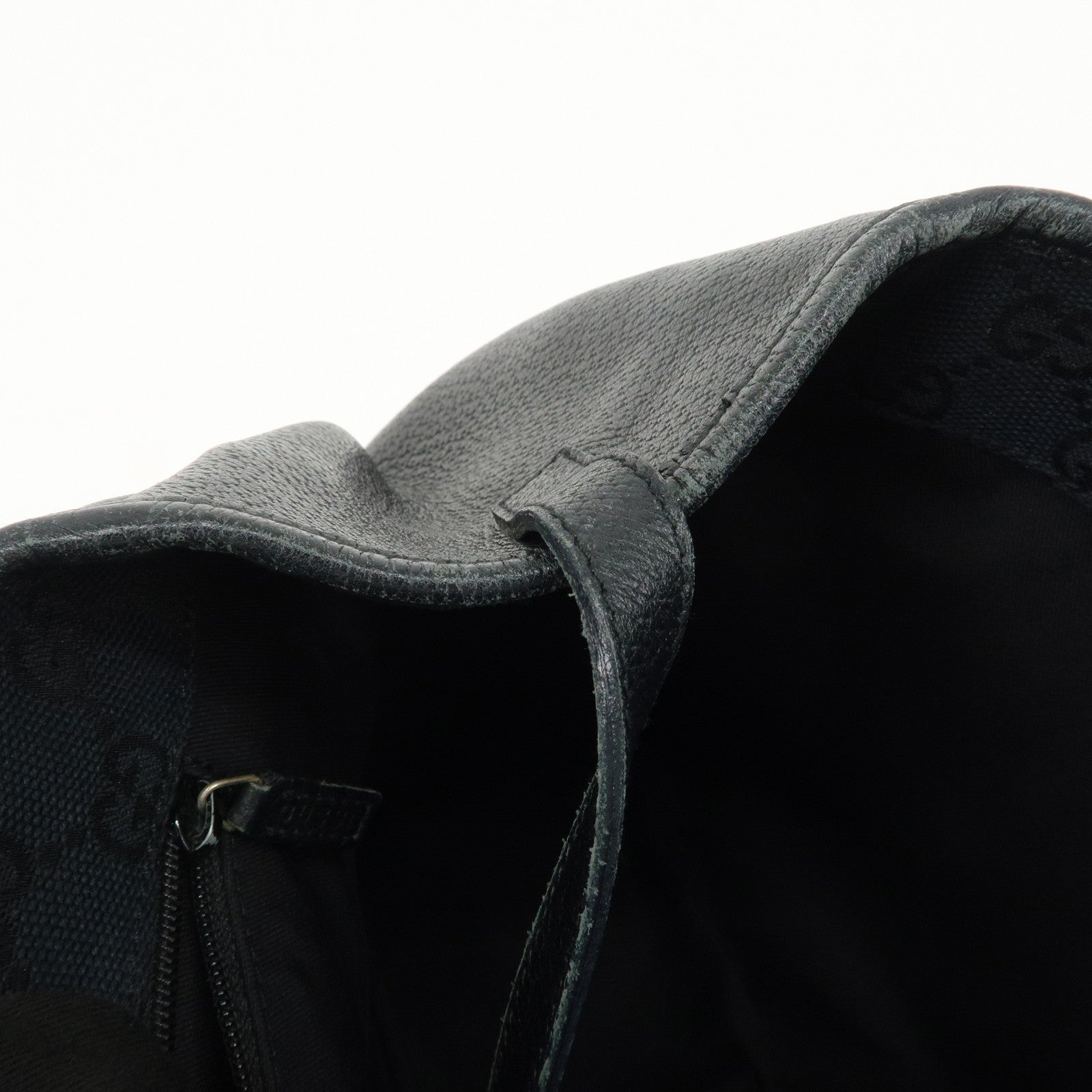 GUCCI Abbey Leather Tote Bag Hand Bag Black 130736