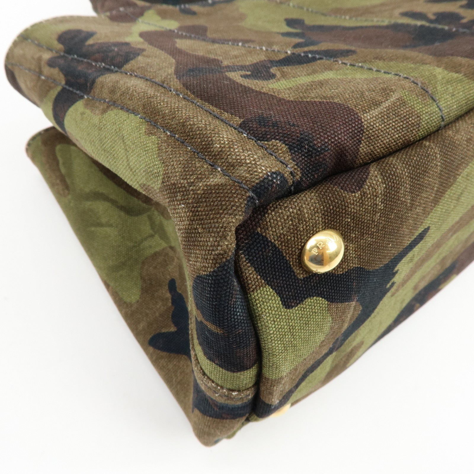 PRADA Triangle Logo Canapa Mini Canvas 2Way Bag Camouflage 1BG439