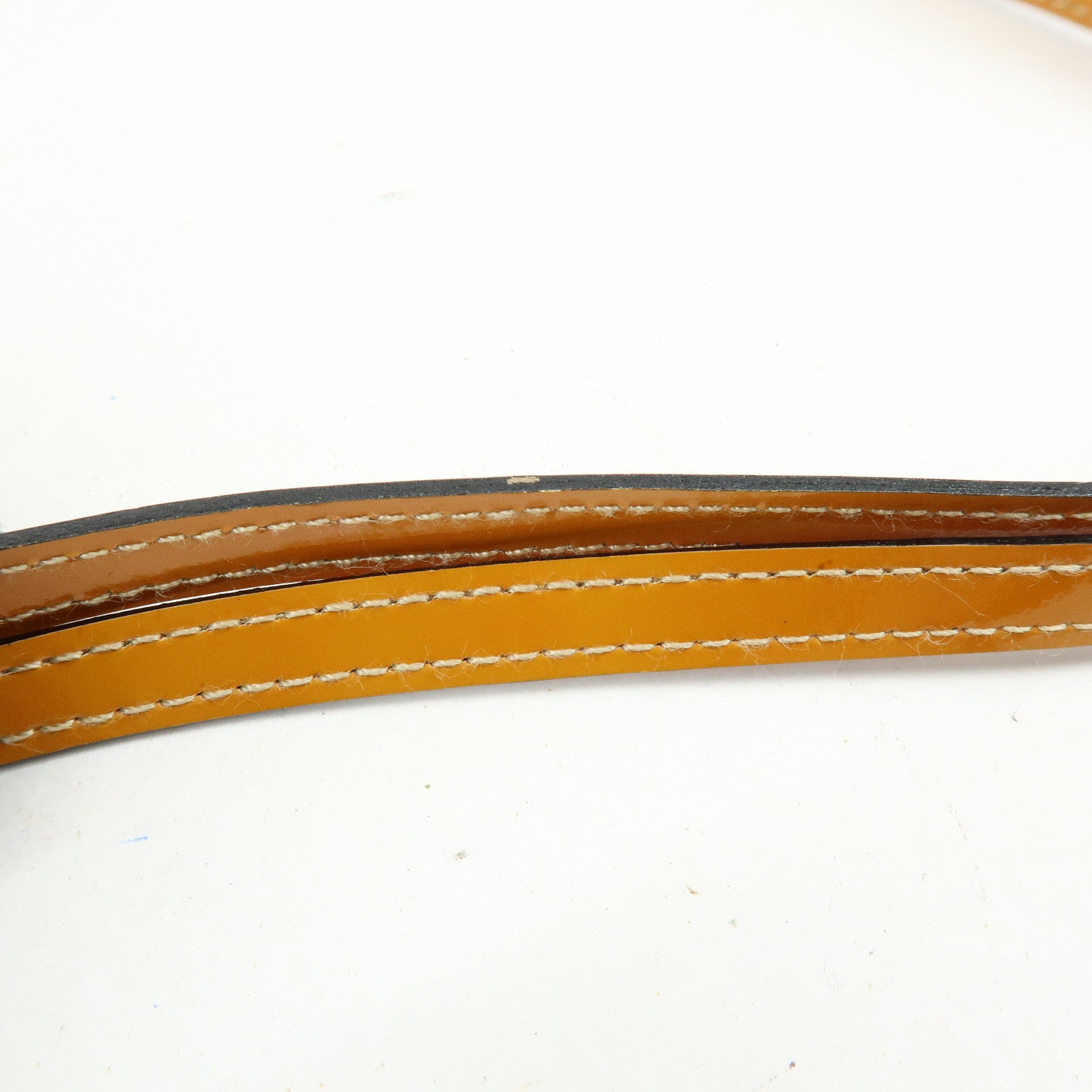 CHANEL Chocolate Bar Patent Leather Shoulder Bag Hand Bag Orange