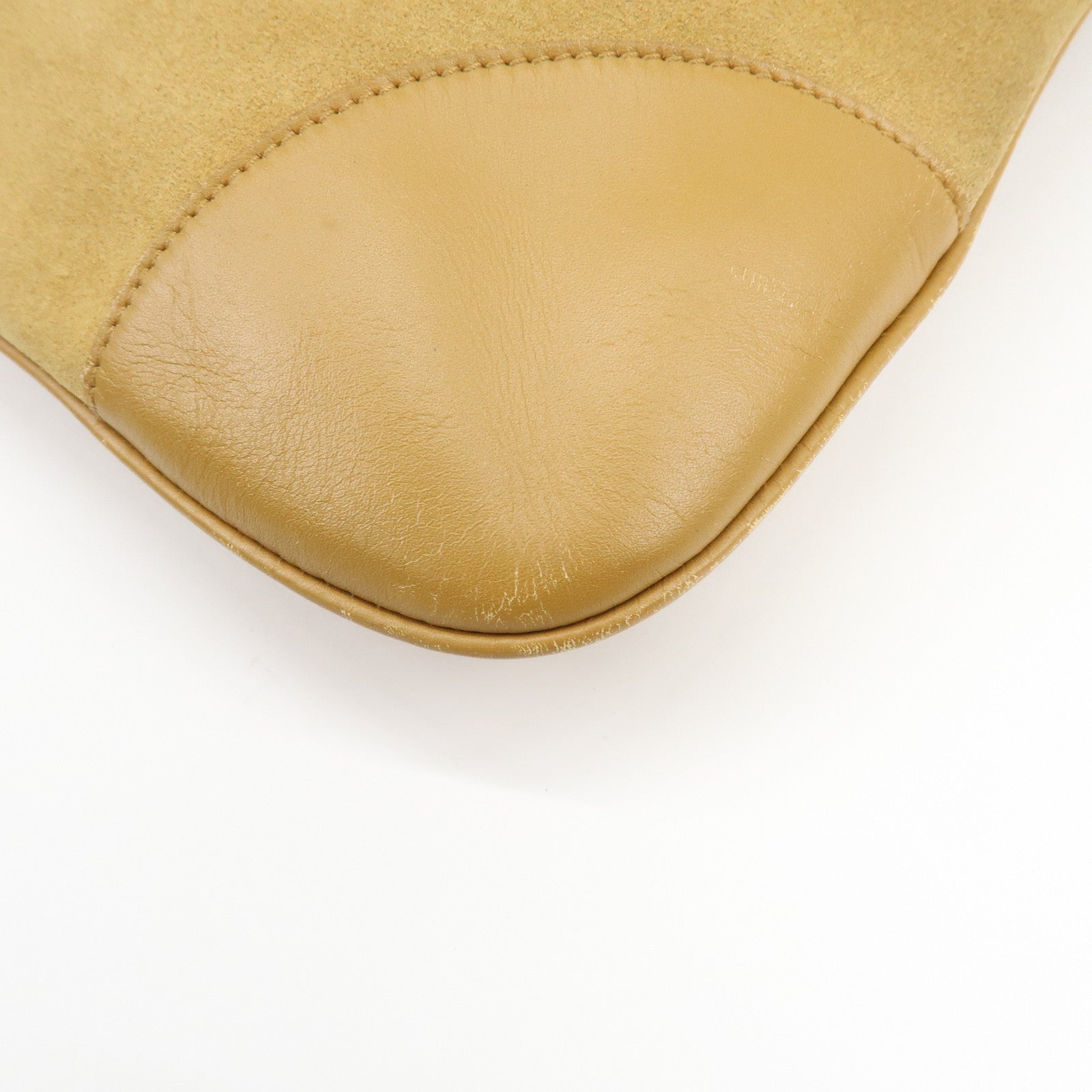 GUCCI Bamboo Suede Leather Kandinsky Shoulder Bag Beige 001・4061