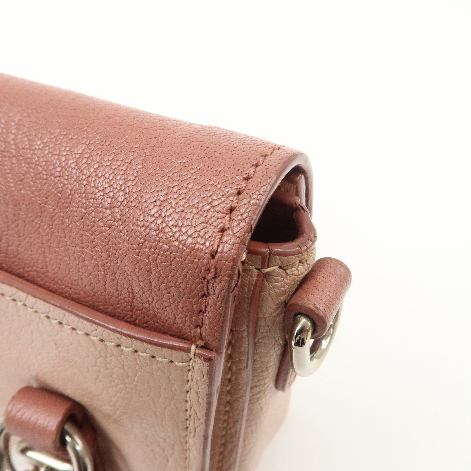 MIU MIU Madras Leather 2WAY Bag Hand Bag Shoulder Bag Pink RN1020