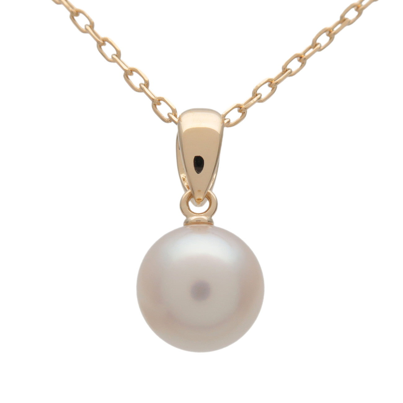 MIKIMOTO Pearl Necklace Pendant K18 750YG Yellow Gold