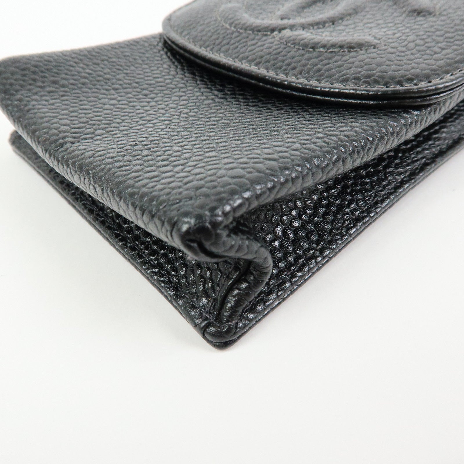 CHANEL COCO Mark Caviarskin Cigarette Case Black